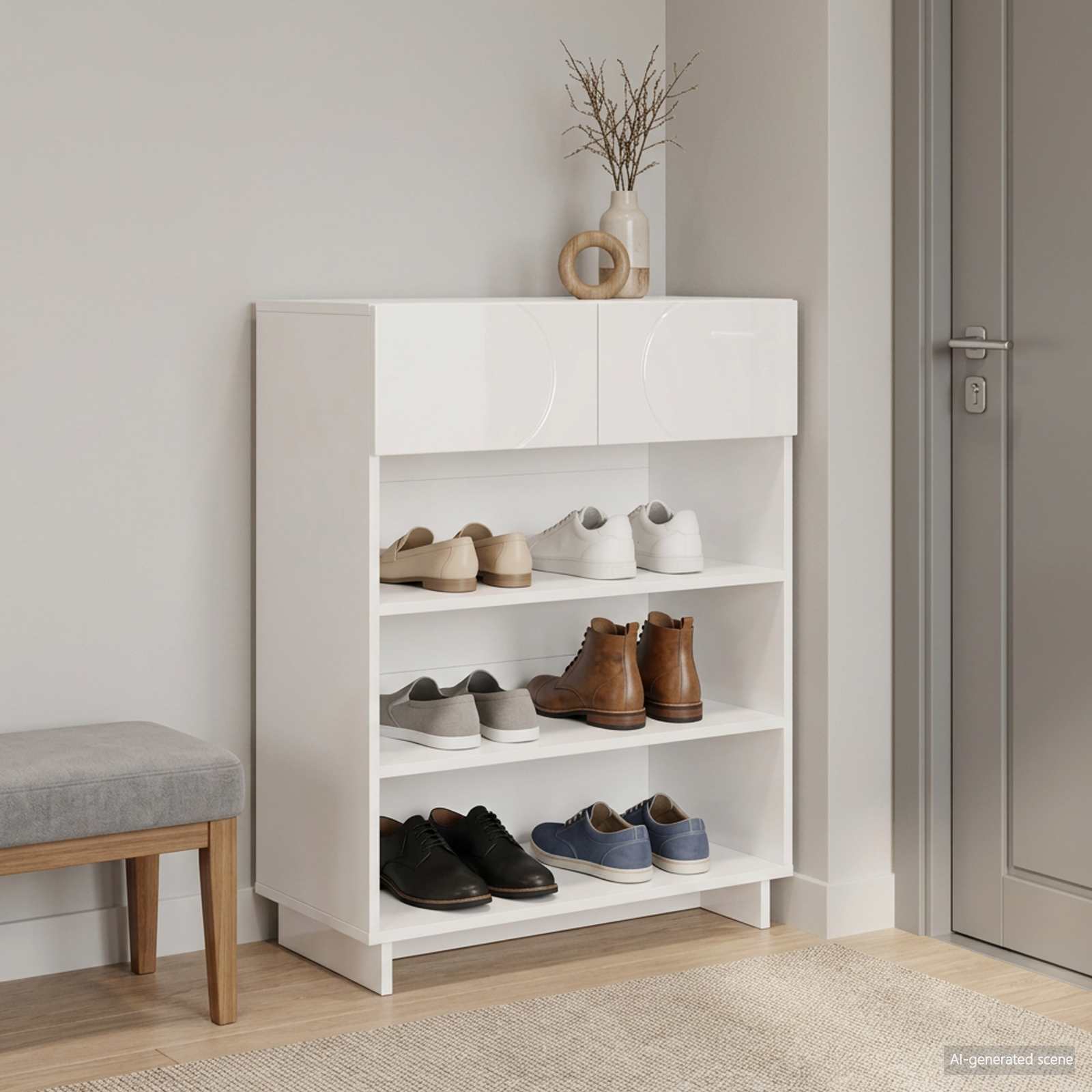 Kingakapp 73 x 38 x 87,5 cm Töödeldud puit Kõrgläikega valge