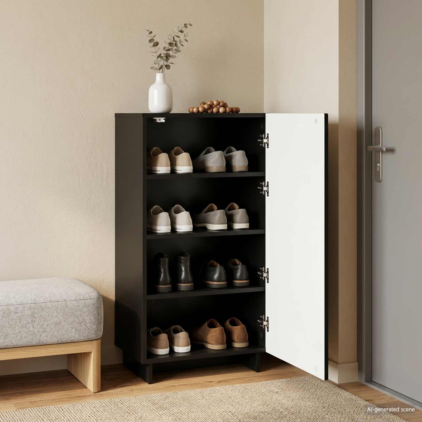 Kingakapp 48 x 38 x 87,5 cm töödeldud puit Must