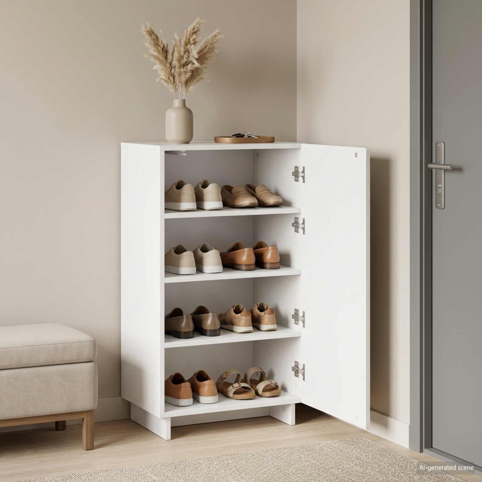 Kingakapp 48 x 38 x 87,5 cm töödeldud puit Kõrgläikega valge