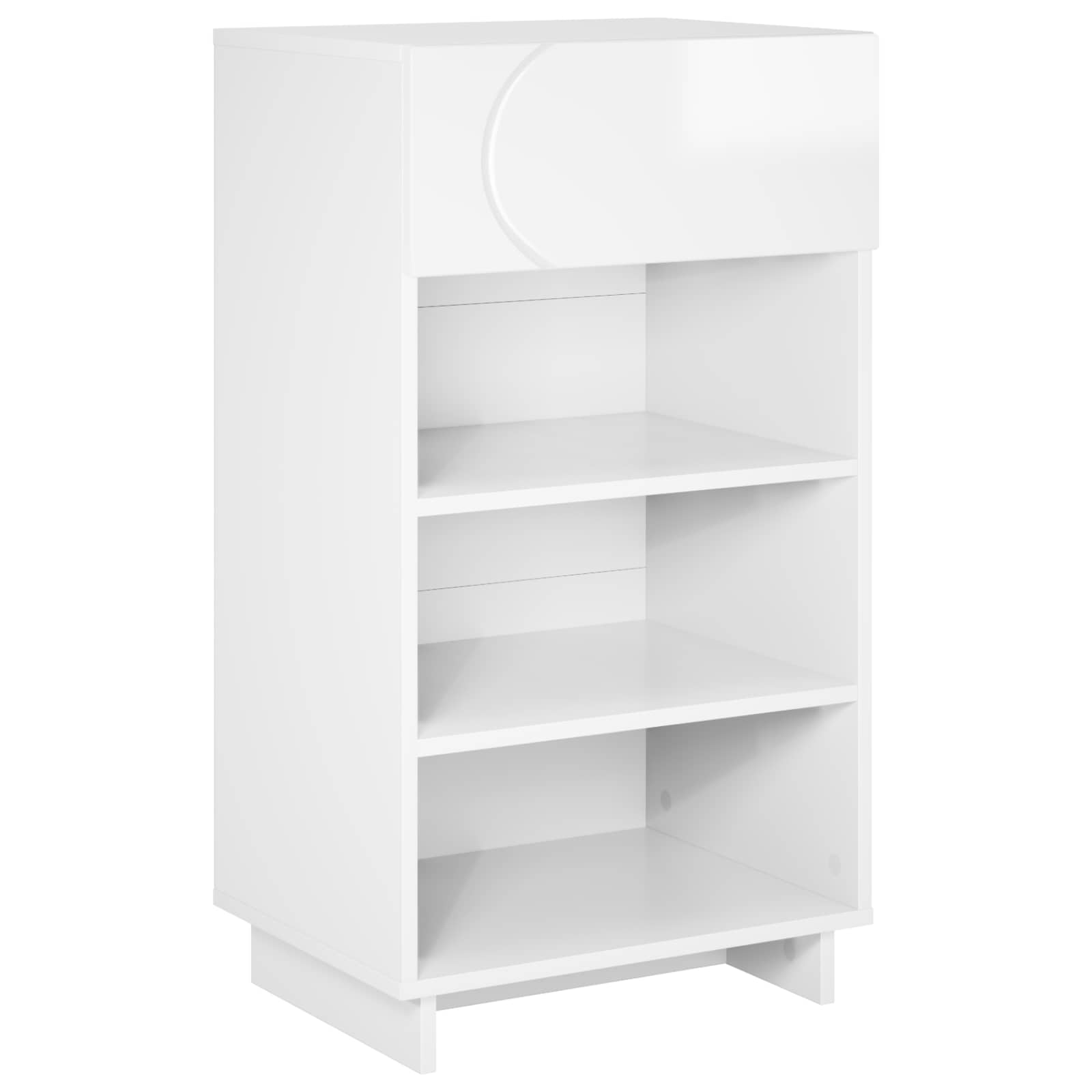 Jalatsikapp 48 x 38 x 87,5 cm Töödeldud puit Kõrgläikega valge