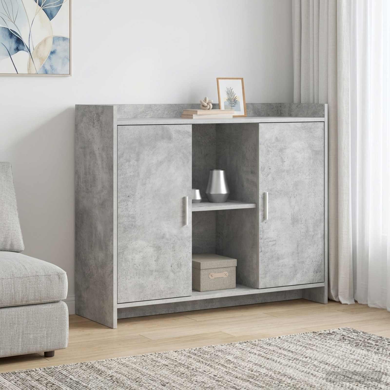 Kõide Concrete Grey 98,5 x 33 x 80 cm Tehispuit
