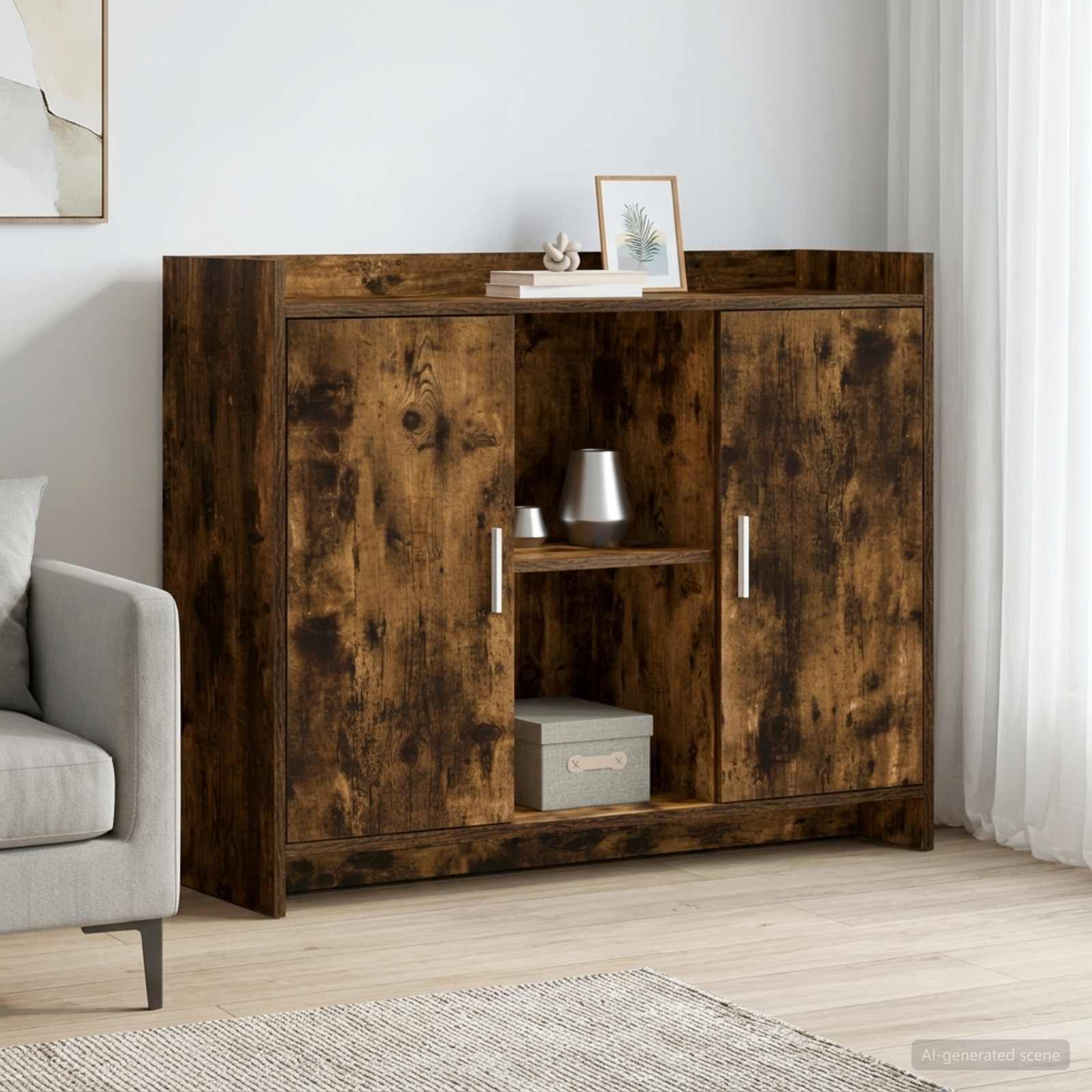 Kõide Smoked Oak 98,5 x 33 x 80 cm Tehispuit