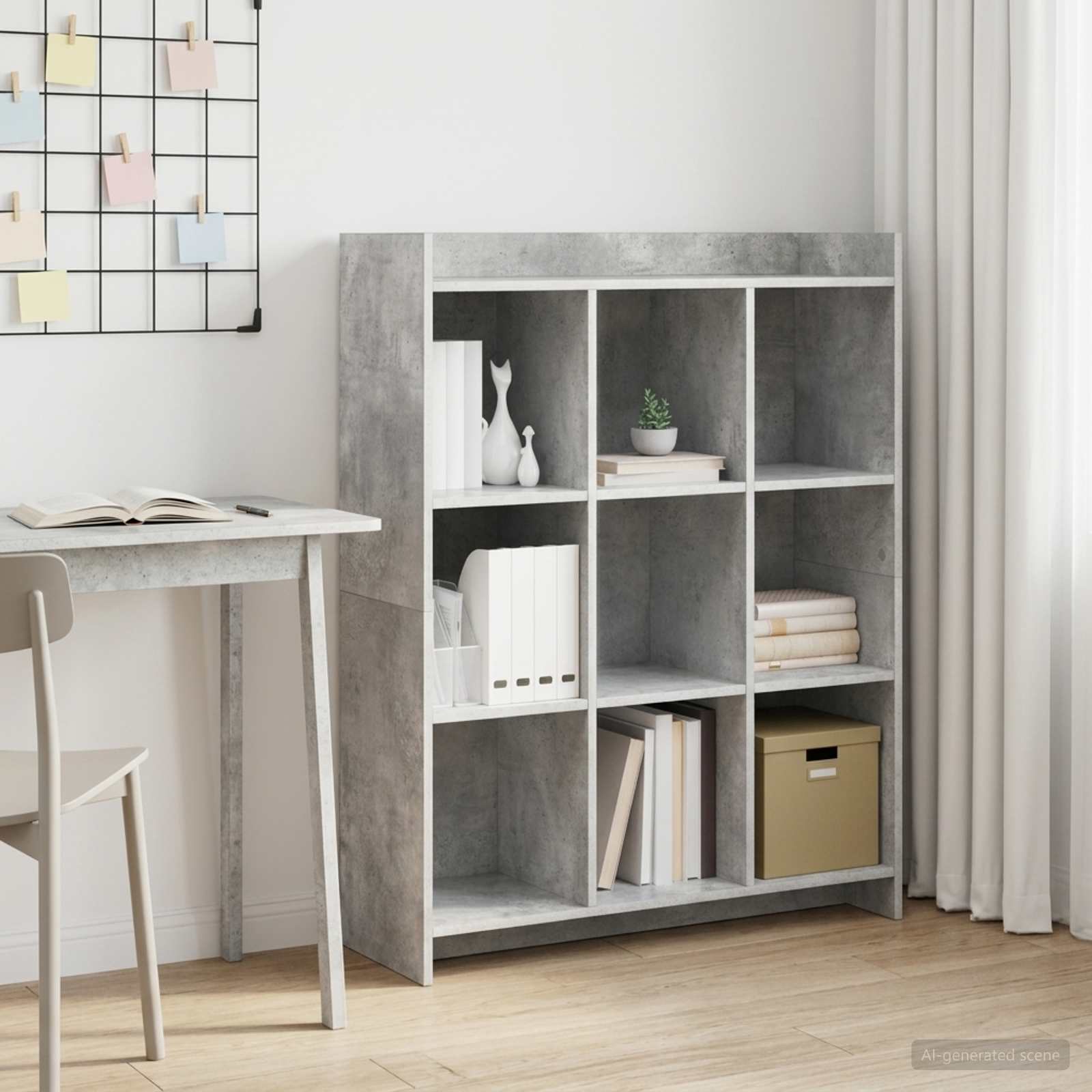 Raamatukapp Betoonhall 87,5 x 30 x 111 cm Tehispuit