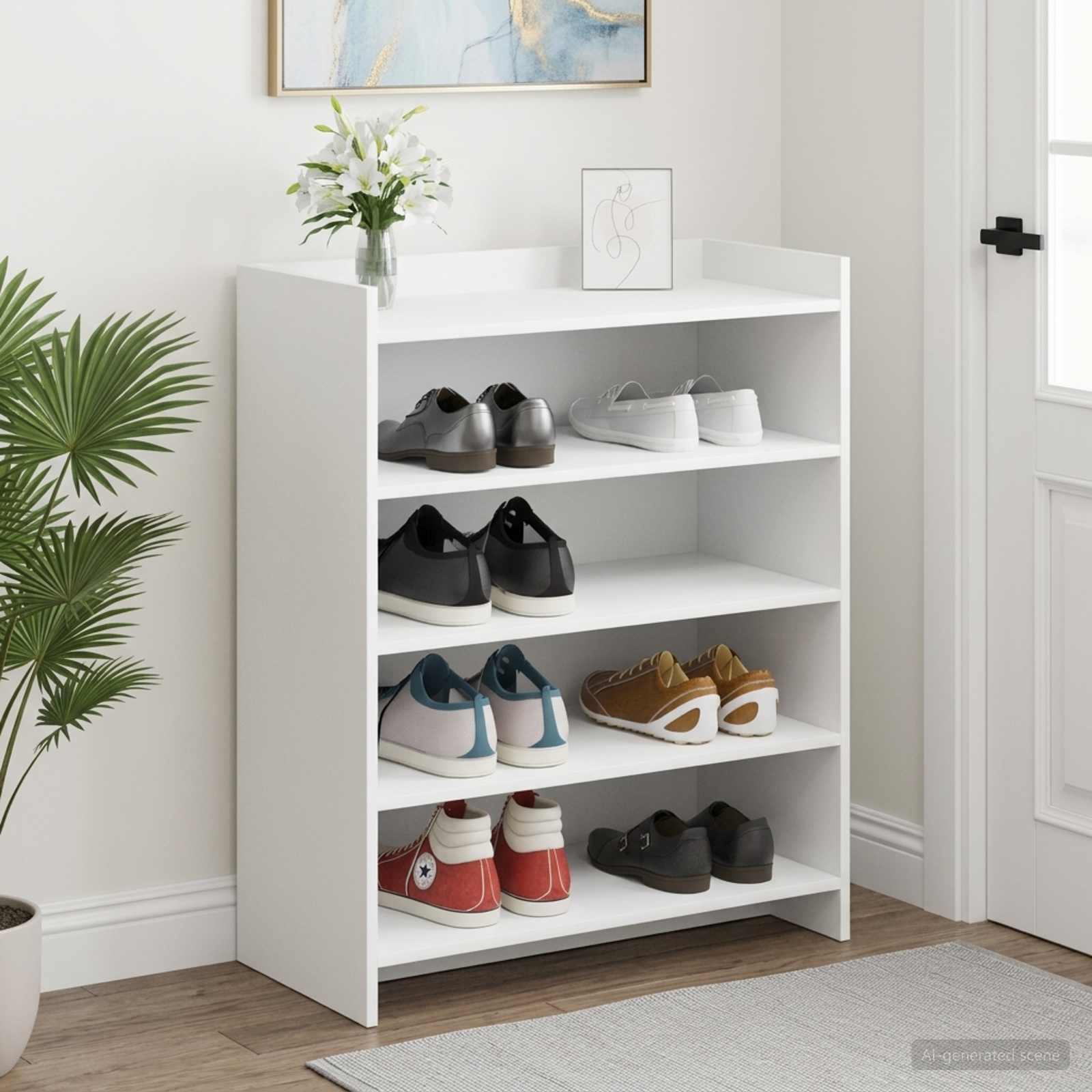 Kinga kapp ladustamisega Valge 73,5 x 36 x 92 cm Tehispuit