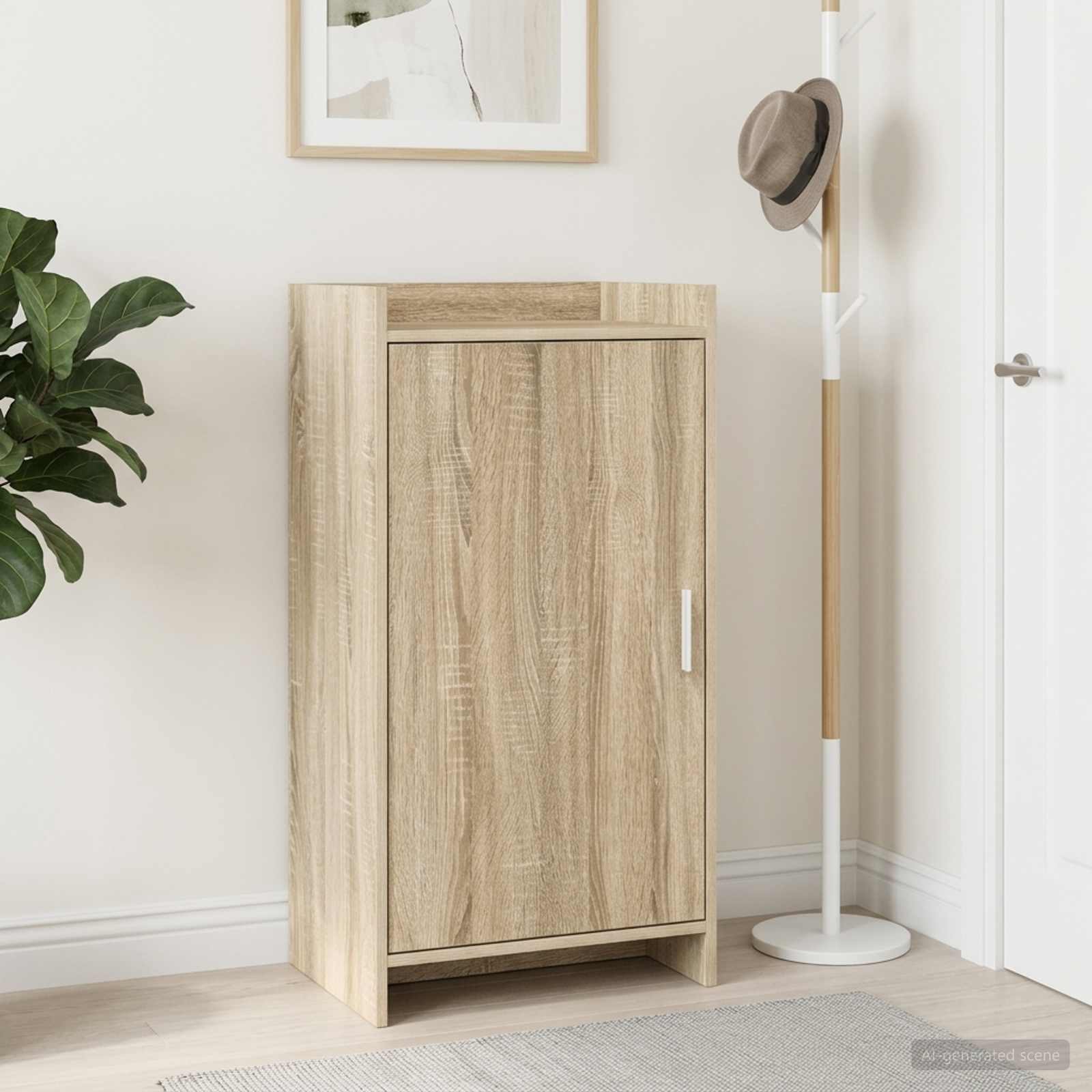 Kinga kapp ladustamisega Sonoma tamm 48 x 36 x 92 cm Tehispuit