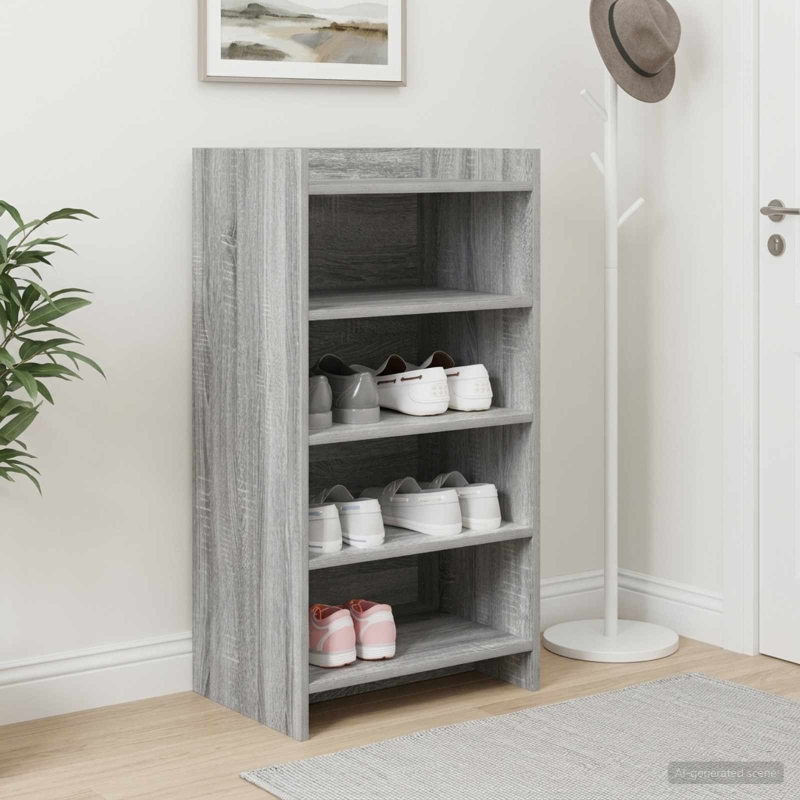 Kinga kapp ladustamisega Hall Sonoma 48 x 36 x 92 cm Tehispuit