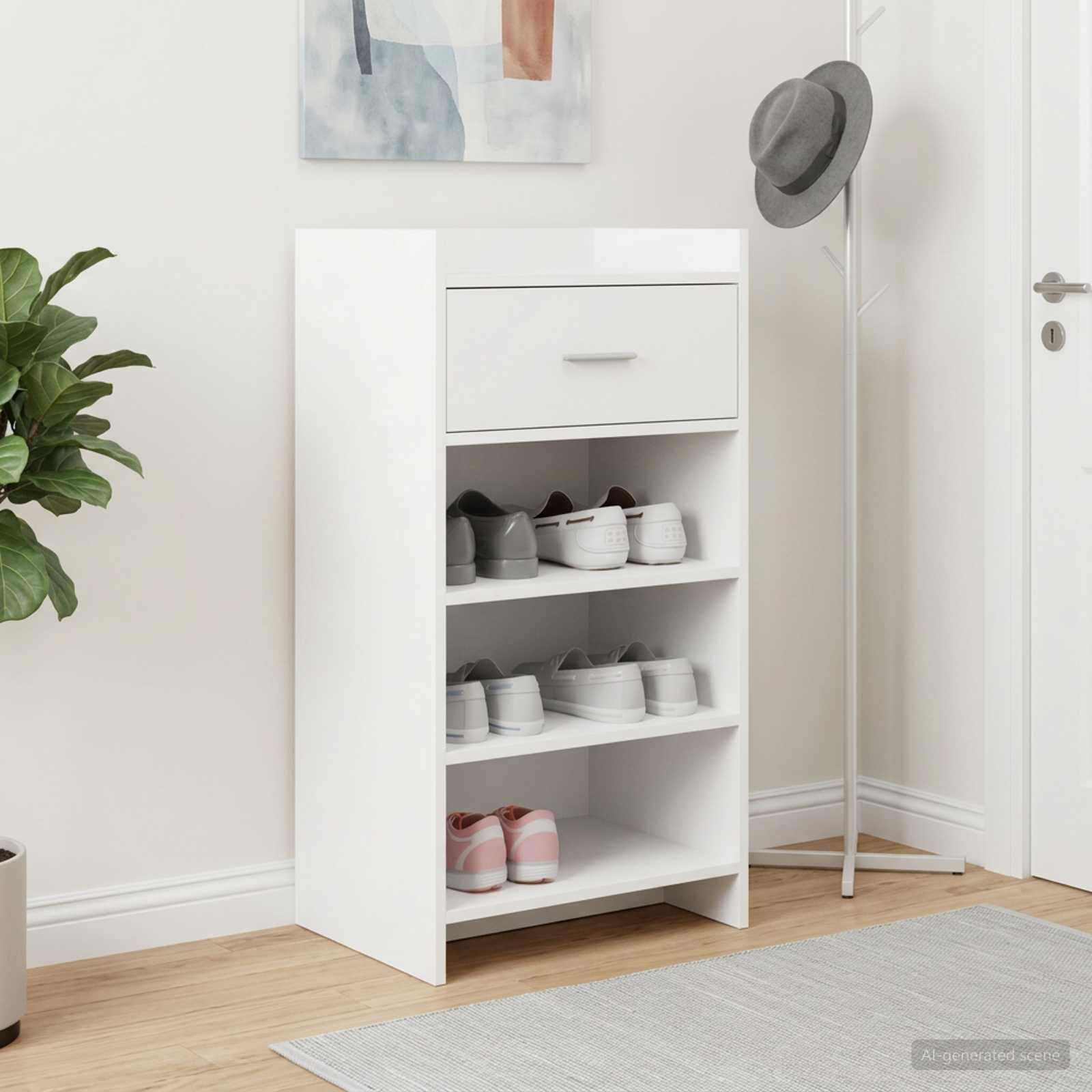 Kinga kapp sahtliga Valge 48 x 36 x 92 cm Tehispuit