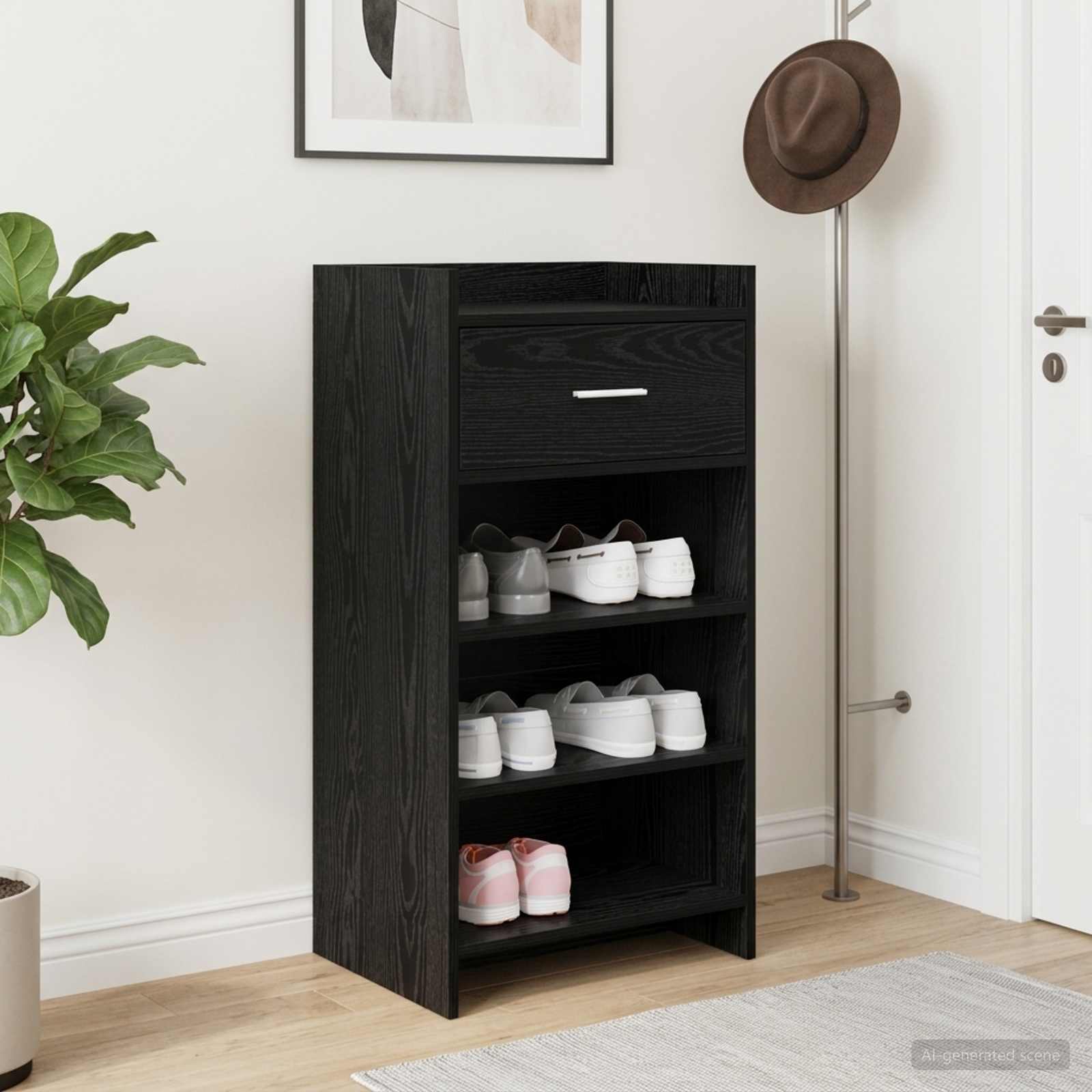 Kinga kapp sahtliga Must tamm 48 x 36 x 92 cm Tehispuit