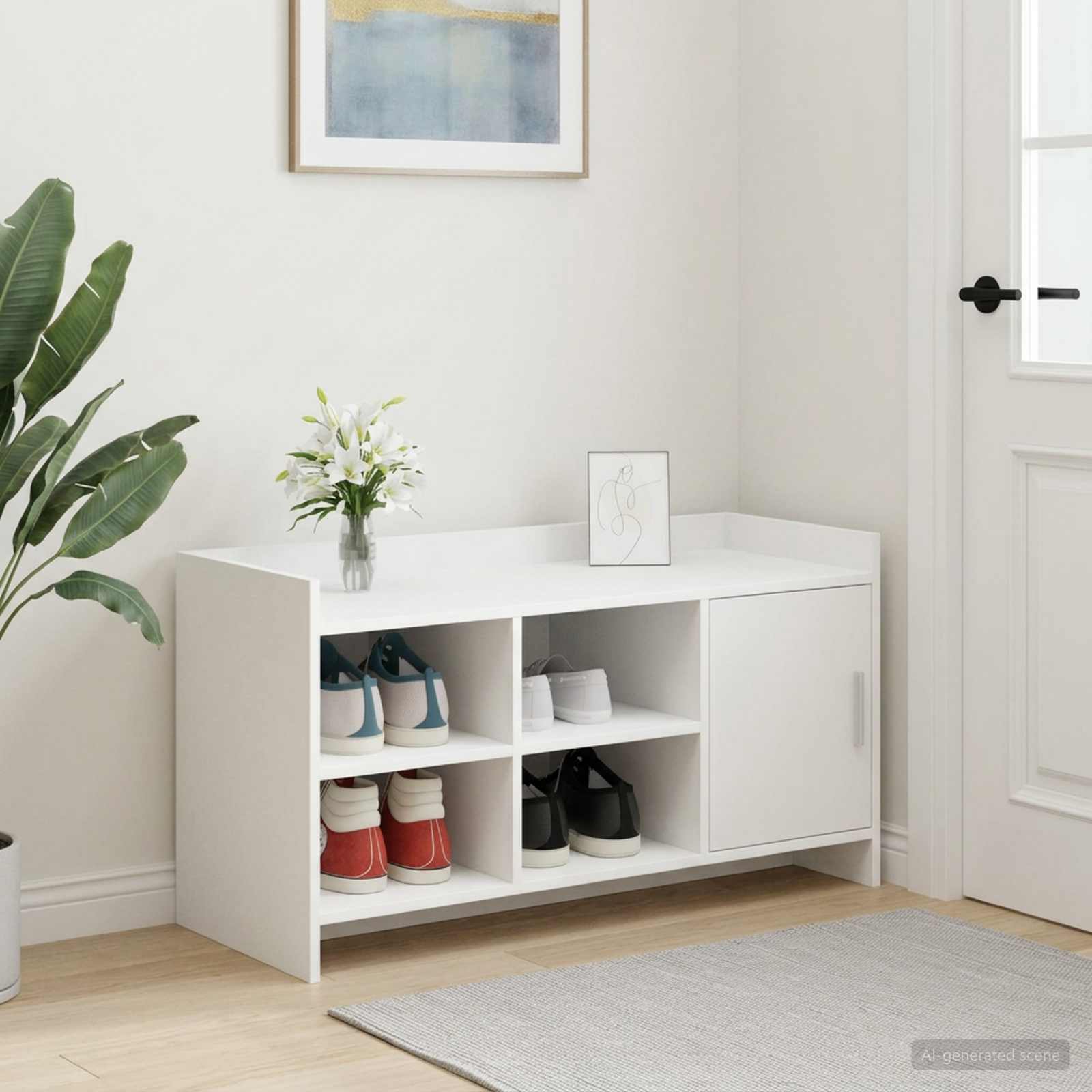 Kinga kapp ladustamisega Valge 100 x 39,5 x 51 cm Tehispuit