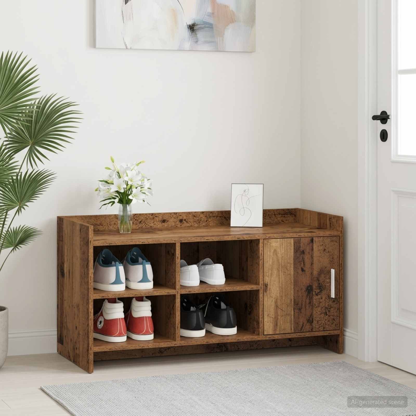 Kinga kapp ladustamisega Vana puit 100 x 39,5 x 51 cm Tehispuit