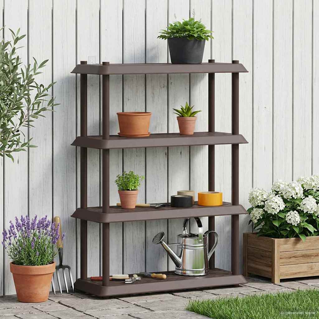 Riiulikomplekt 4 tasandit 100 x 40 x 136,5 cm PP Pruun