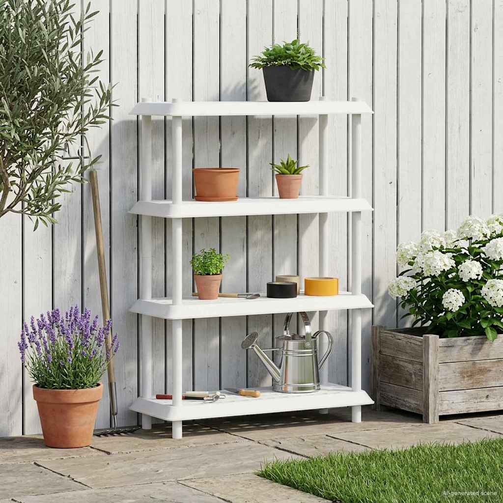 Riiulikomplekt 4 tasandit 100 x 40 x 136,5 cm PP Valge