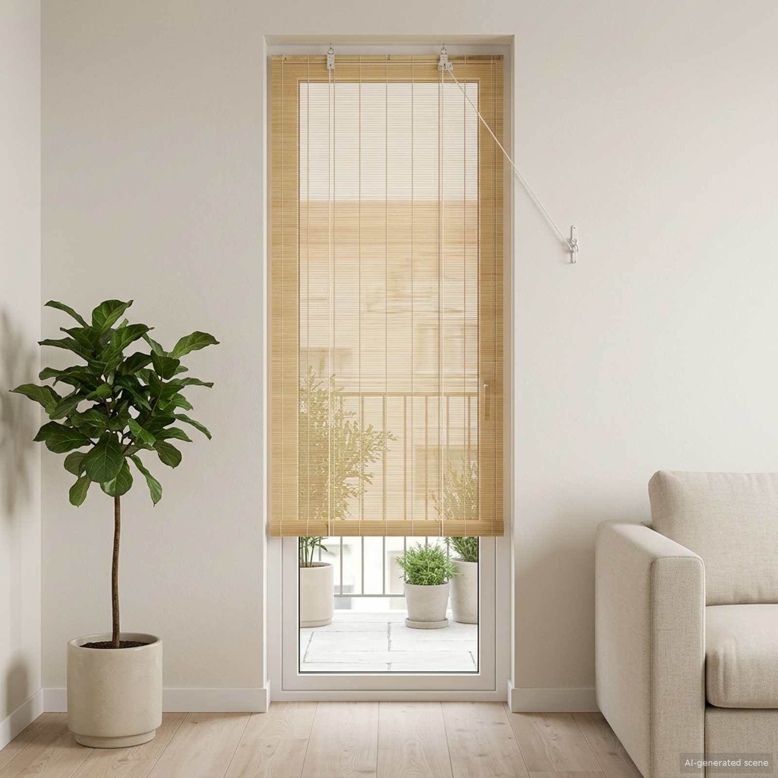 Rulookardin Naturaalne 40 x 220 cm Bambus