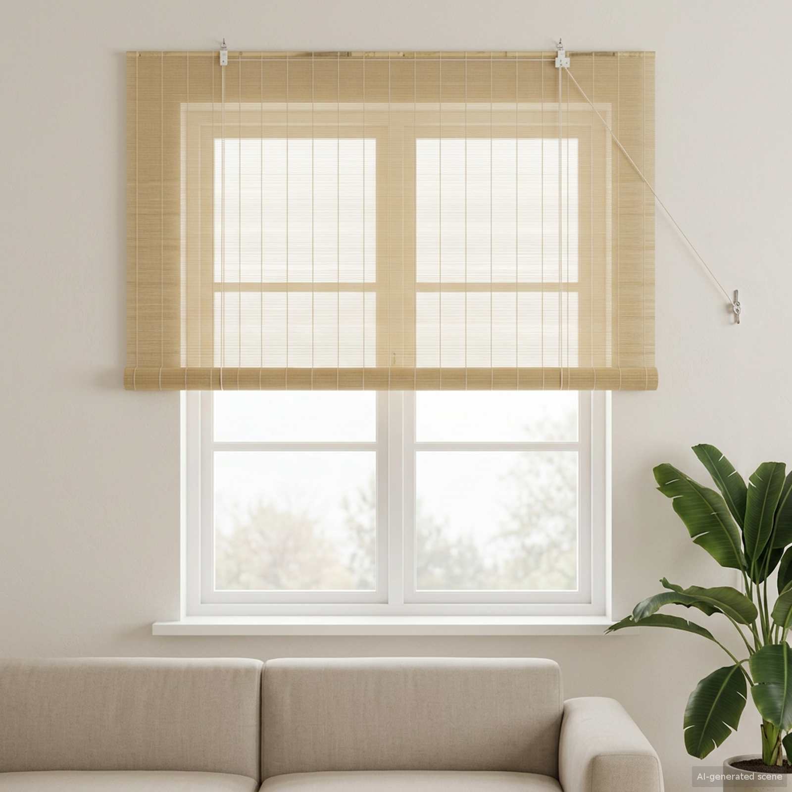 Rulookardin Naturaalne 130 x 160 cm Bambus
