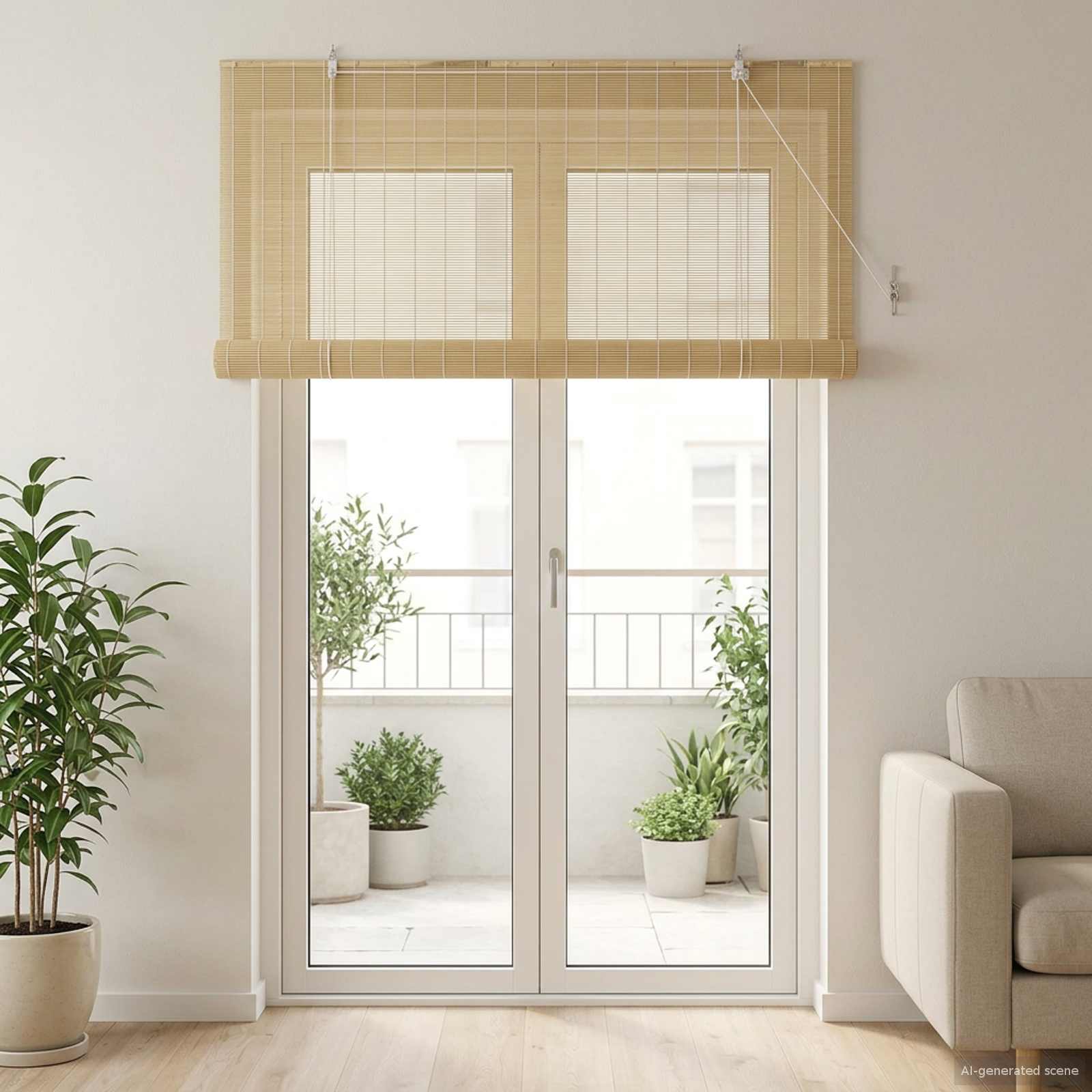 Rulookardin Naturaalne 130 x 220 cm Bambus