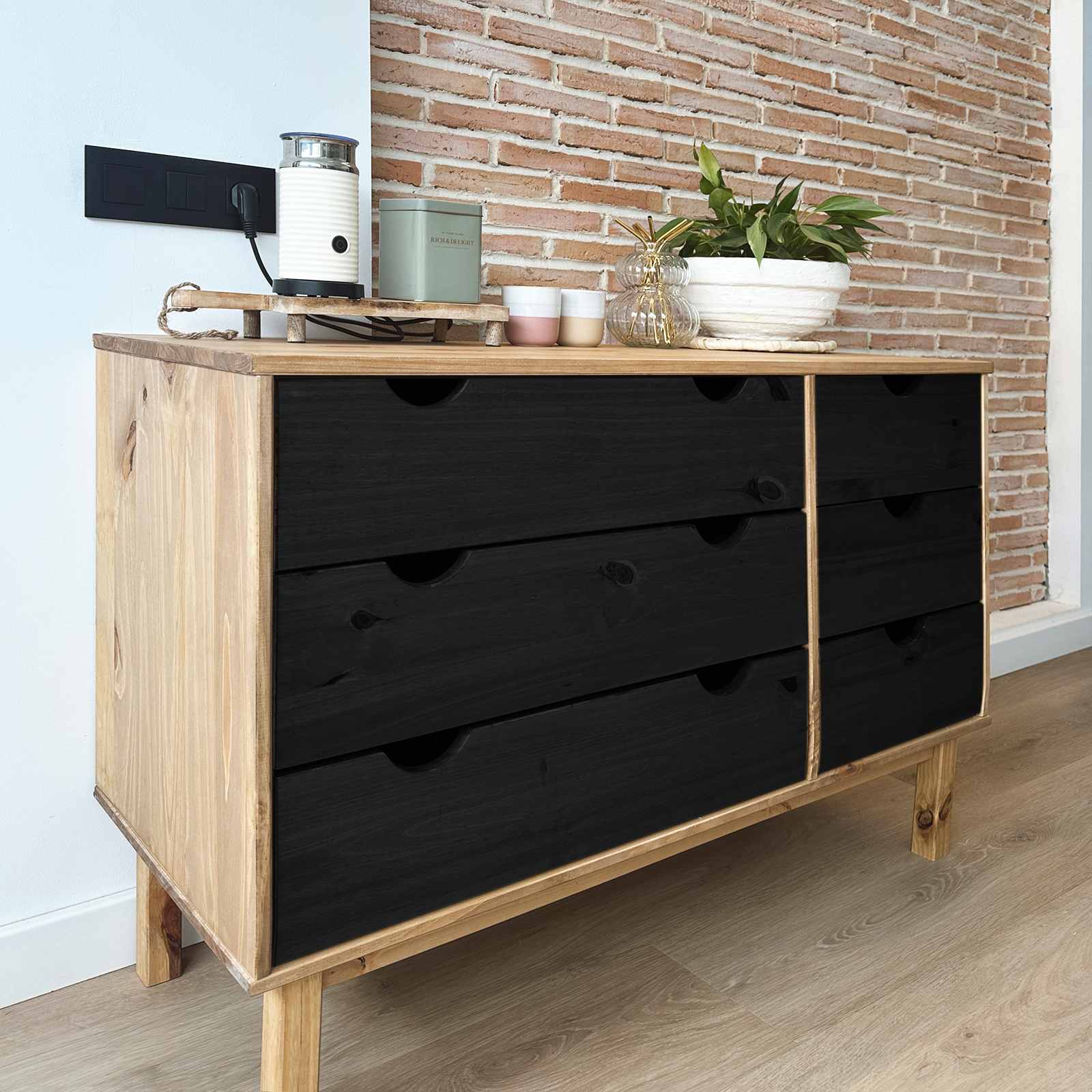 Sahtlibüroo OTTA Must 111 x 43 x 73,5 cm Toekas männipuit
