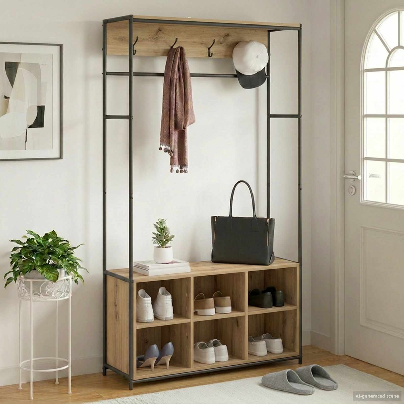 Riidenagi koos kingahoidjaga Artisan tamm 100 x 32 x 180,5 cm
