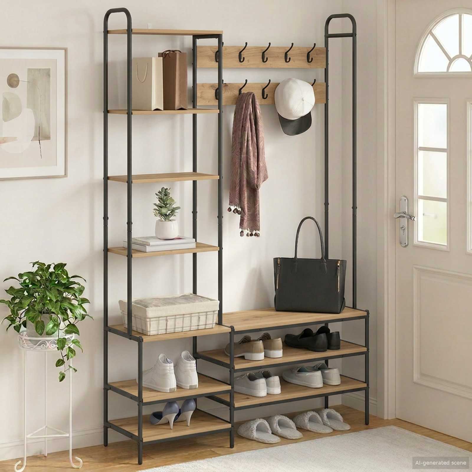 Riidenagi koos kingahoidjaga Artisan tamm 120,5 x 34 x 190 cm