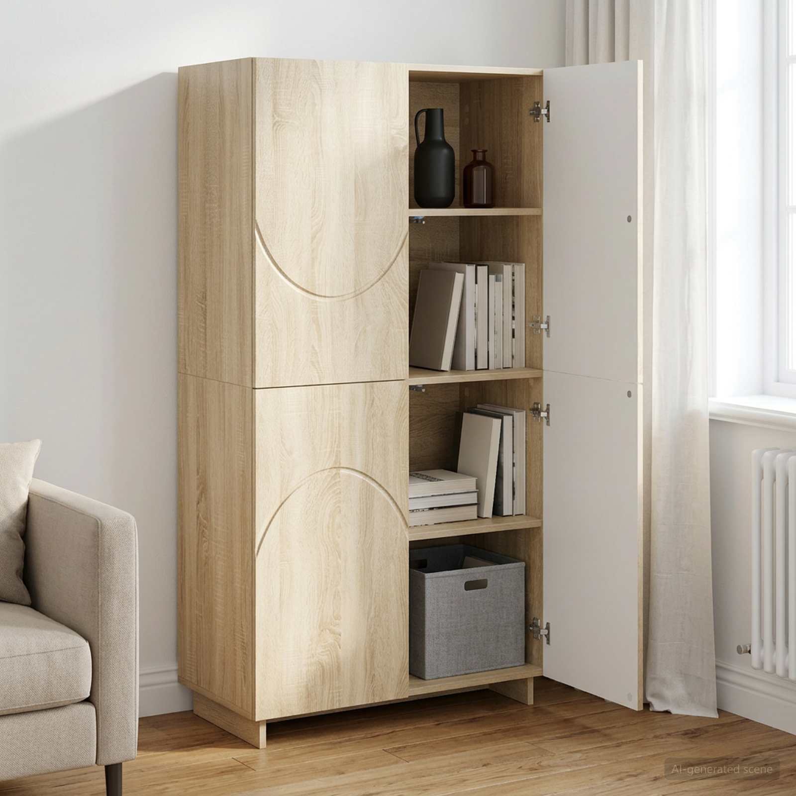 Kõrge kapp Sonoma tamm 79x41x151 cm Tehispuit