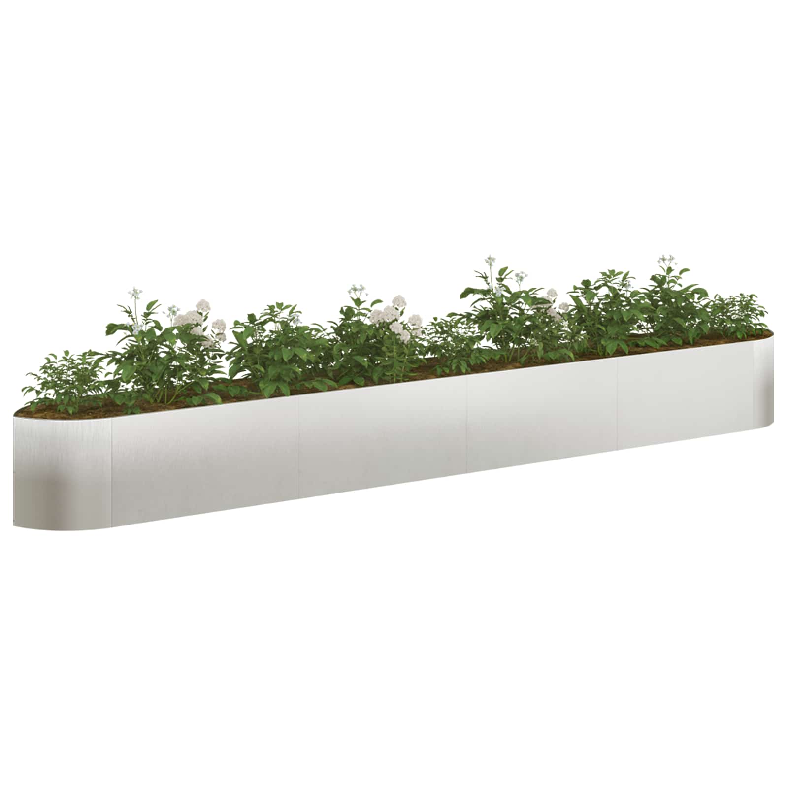 Tõstetud Aiapeenar Roostevaba teras 380 x 40 x 40 cm Teras
