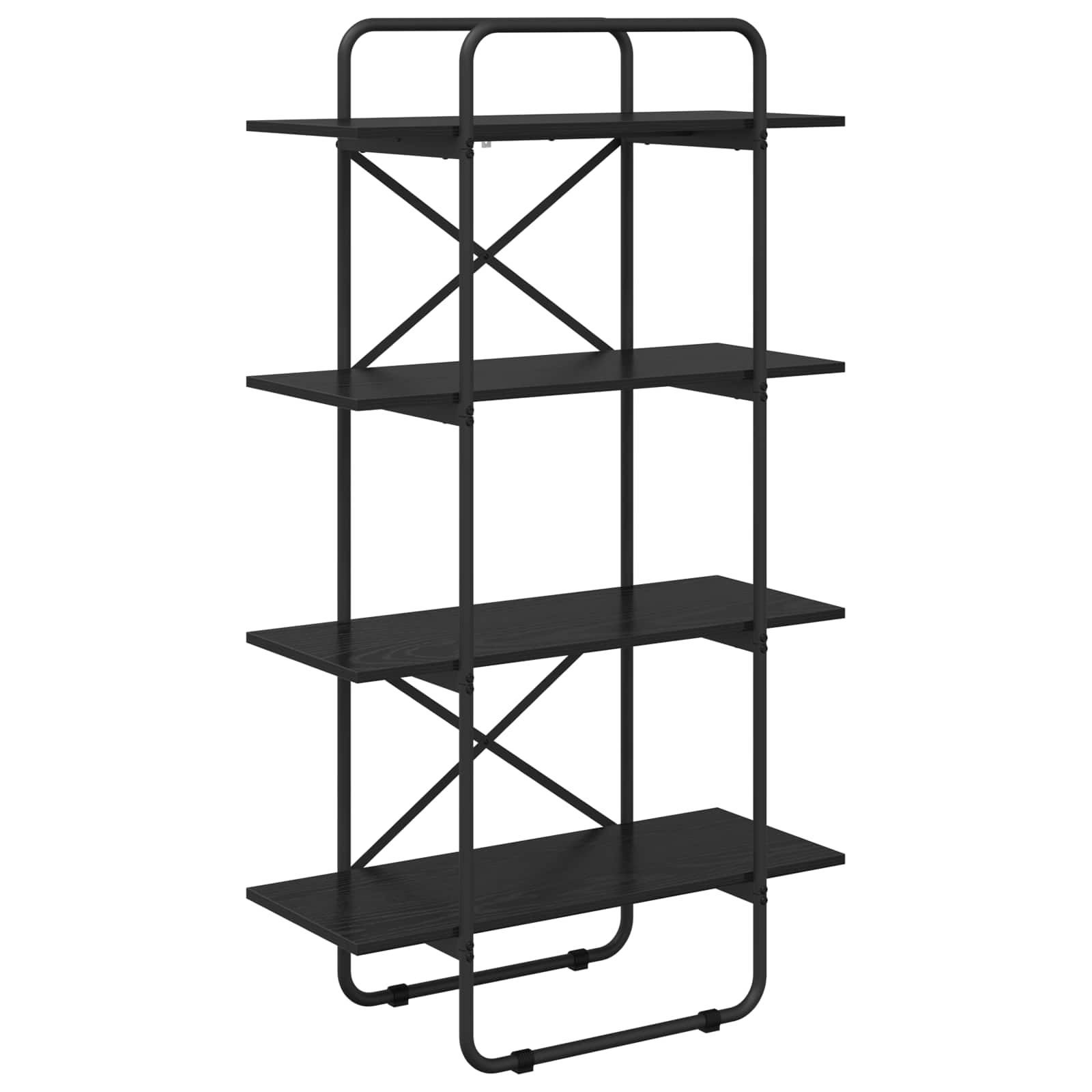 Raamatukapp 4 tasandit 80 x 35 x 140 cm PB Must tamm