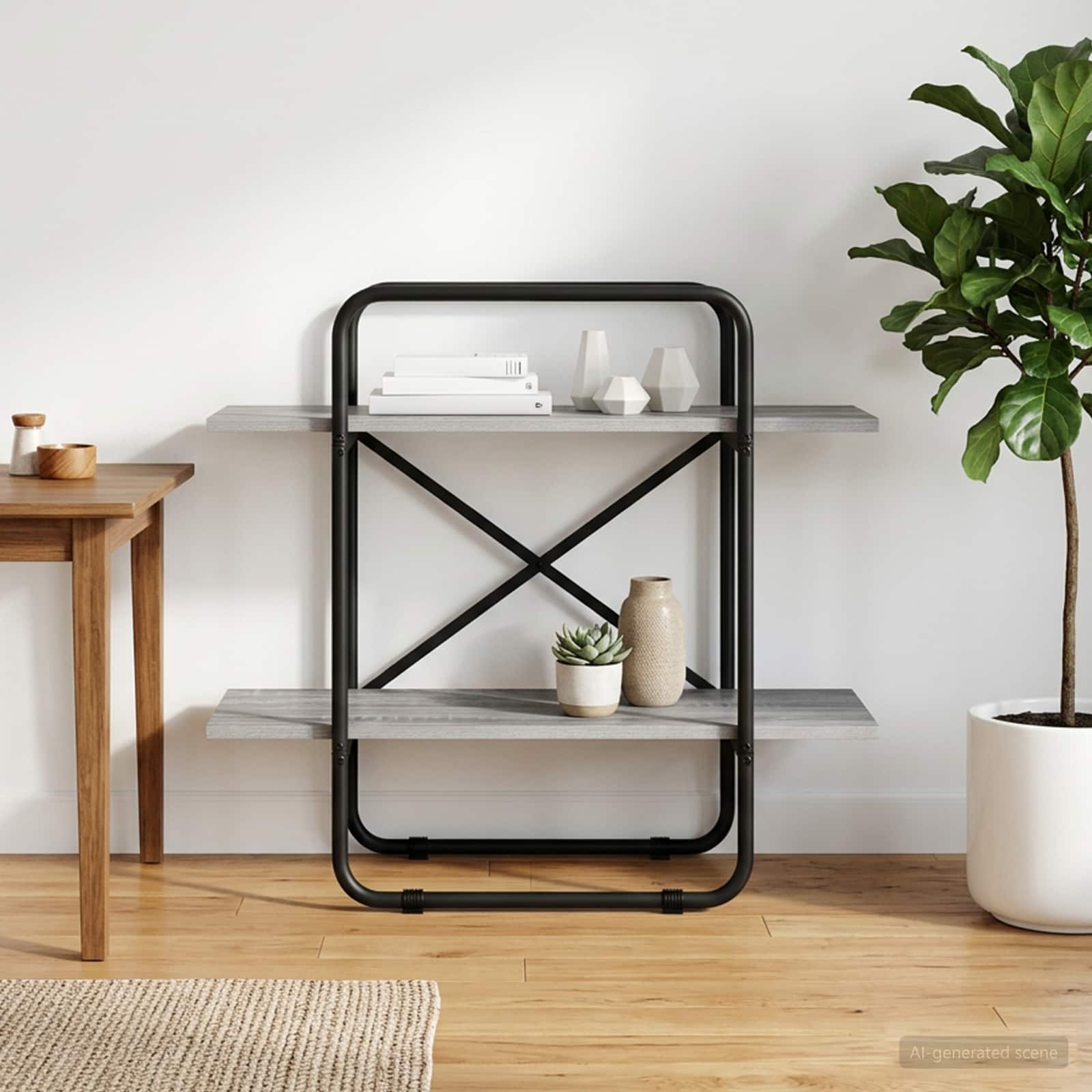 Raamatukapp 2 tasandit 60 x 35 x 70 cm PB Hall Sonoma