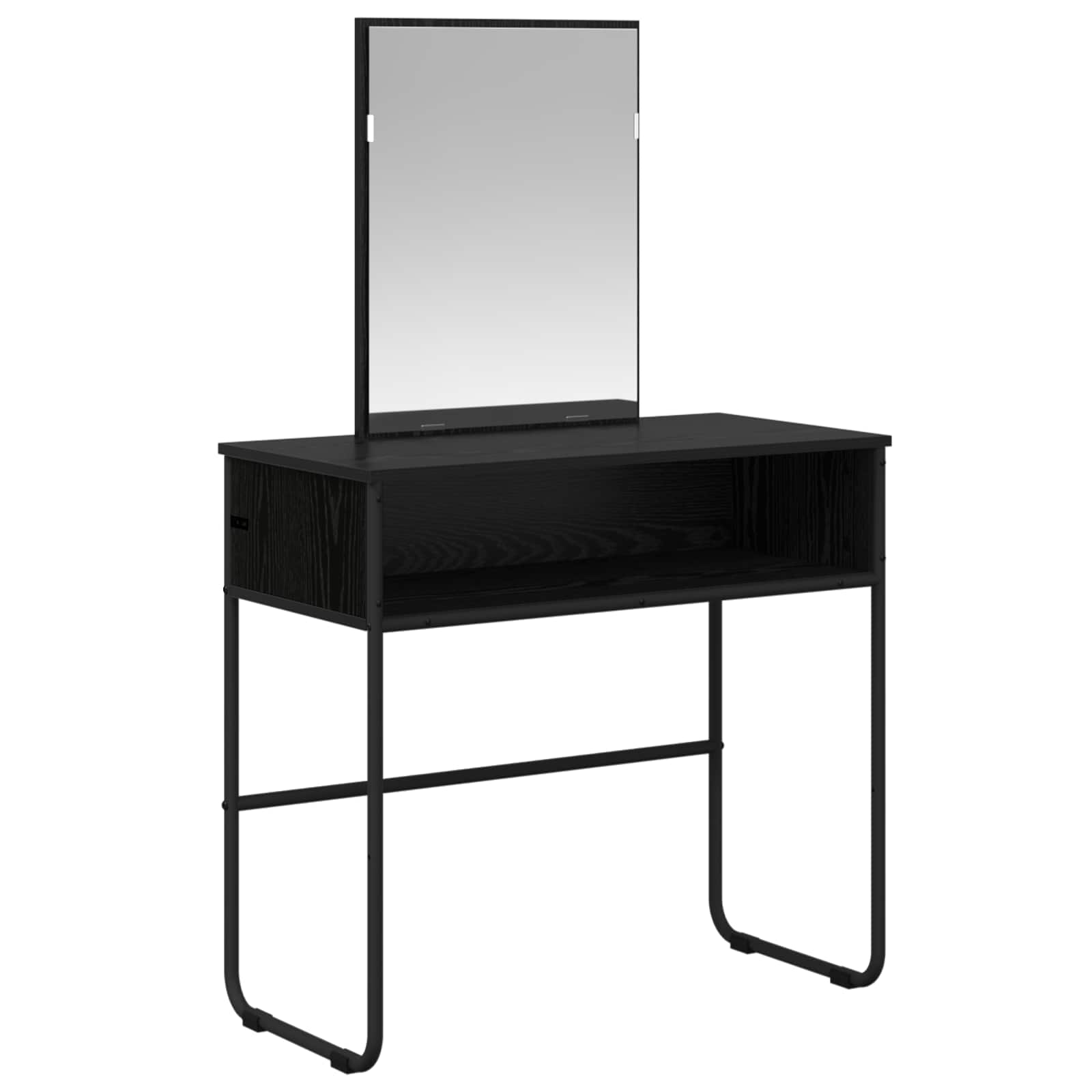 Riietumislaud riiuliga Must tamm 81 x 40 x 131 cm Tehispuit