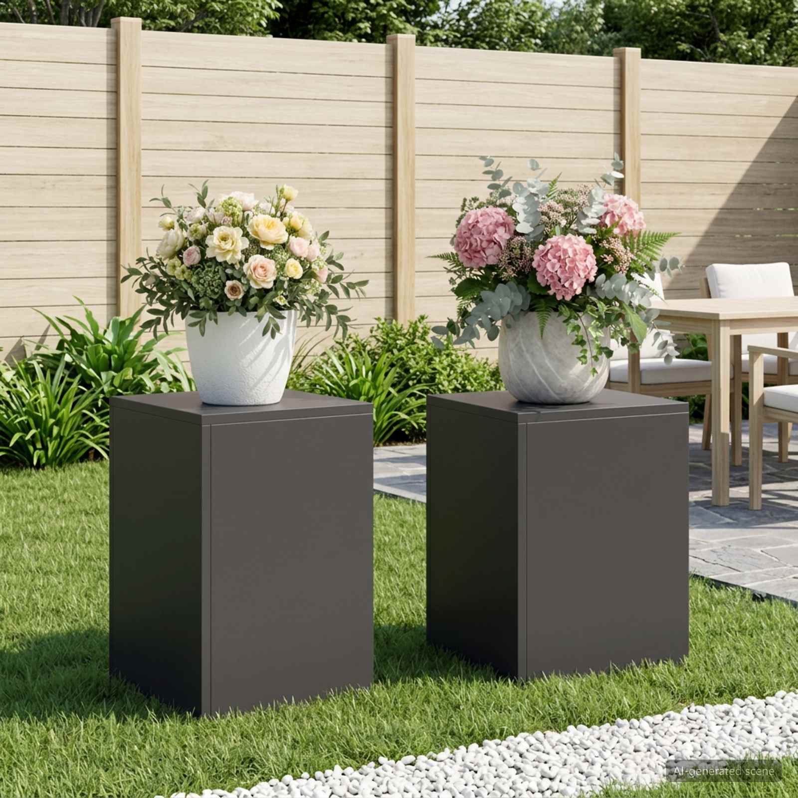 Taimede alus 2 pcs Must 30 x 30 x 40 cm Teras