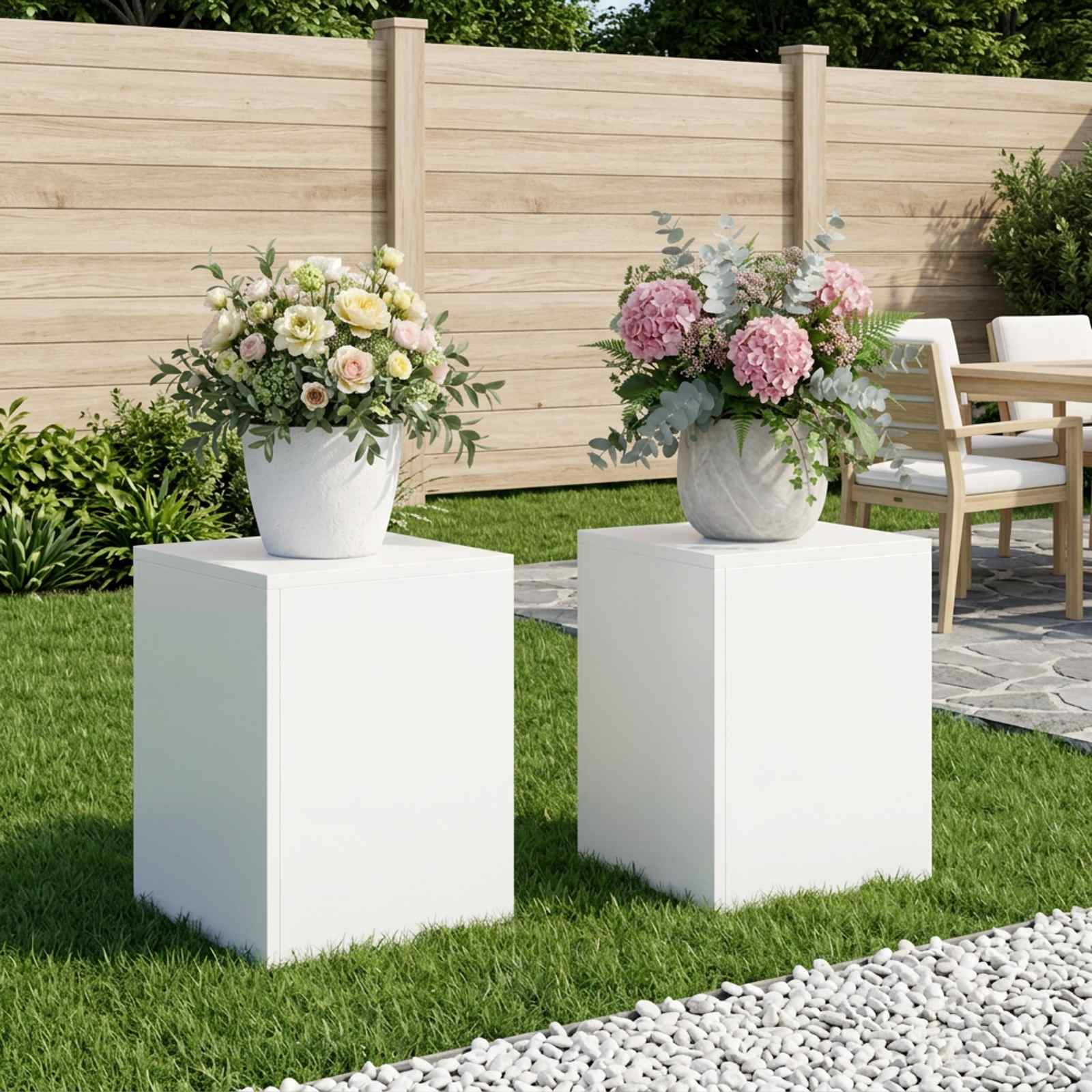 Taimede alus 2 pcs Valge 30 x 30 x 40 cm Teras