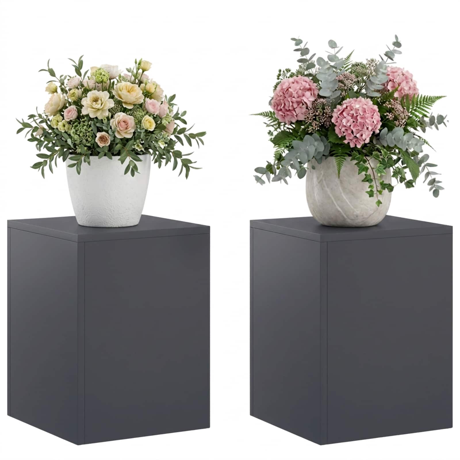 Taimede alus 2 pcs Antratsiit 30 x 30 x 40 cm Tsingitud teras