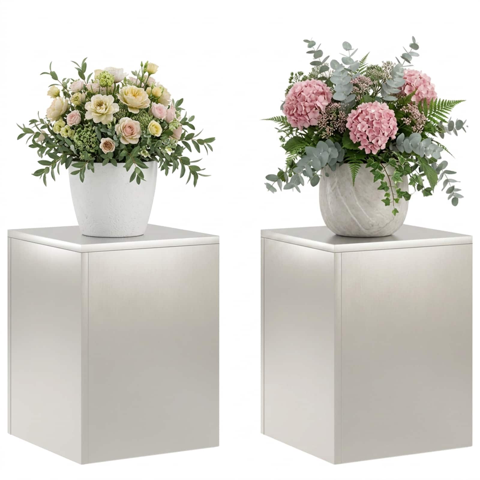 Taimede alus 2 pcs Hõbedane 30 x 30 x 40 cm Teras