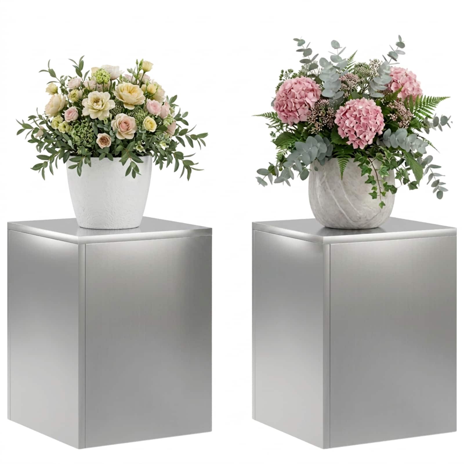 Taimede alus 2 pcs Hõbedane 30 x 30 x 40 cm Roostevaba teras
