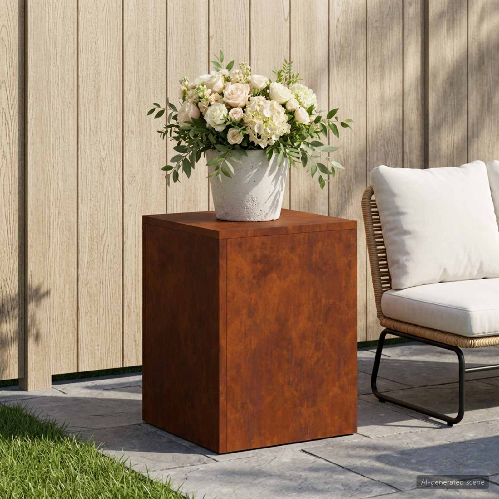 Taimede alus Rooste 30 x 30 x 40 cm Ilmastikukindel teras
