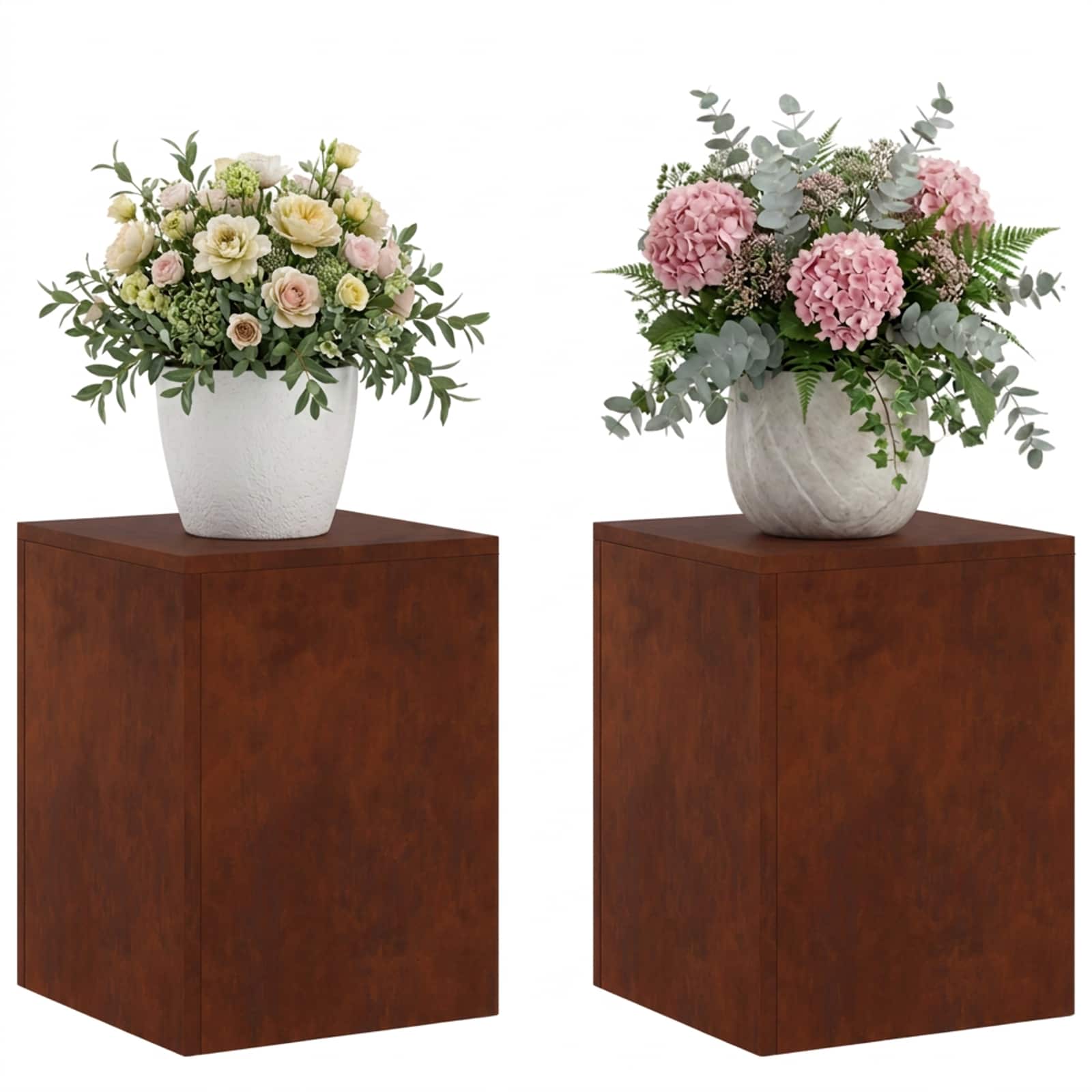 Taimede alus 2 pcs Rooste 30 x 30 x 40 cm Ilmastikukindel teras