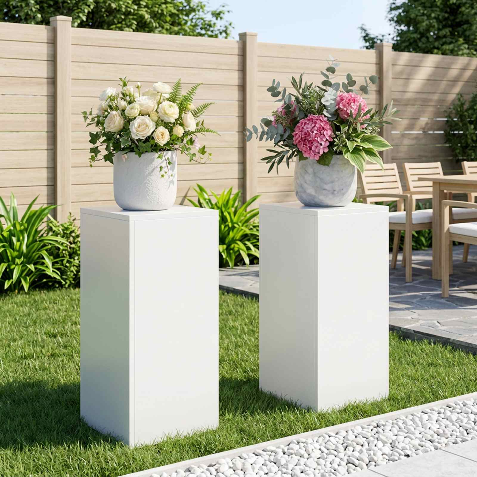 Taimede alus 2 pcs Valge 30 x 30 x 60 cm Teras