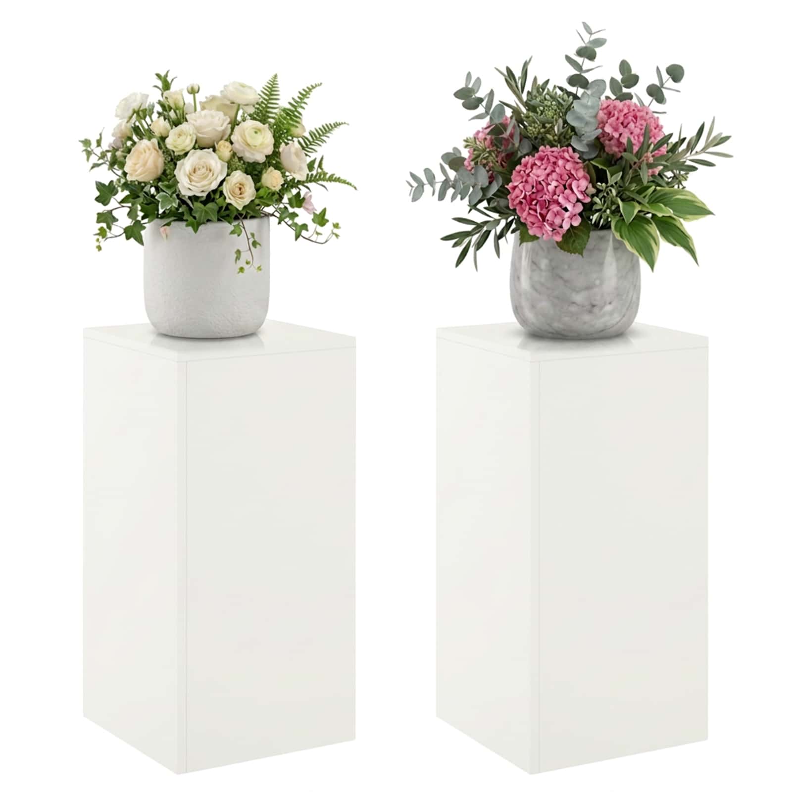 Taimede alus 2 pcs Valge 30 x 30 x 60 cm Teras