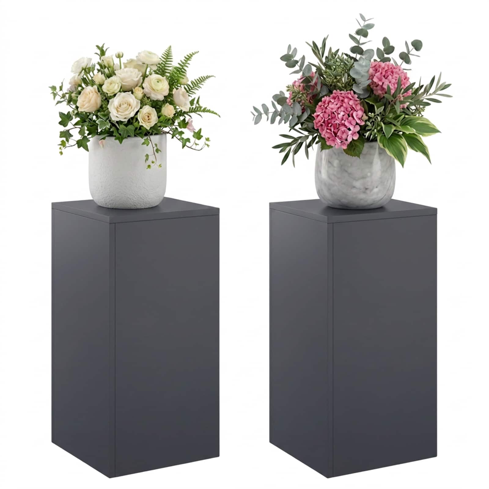 Taimede alus 2 pcs Antratsiit 30 x 30 x 60 cm Tsingitud teras