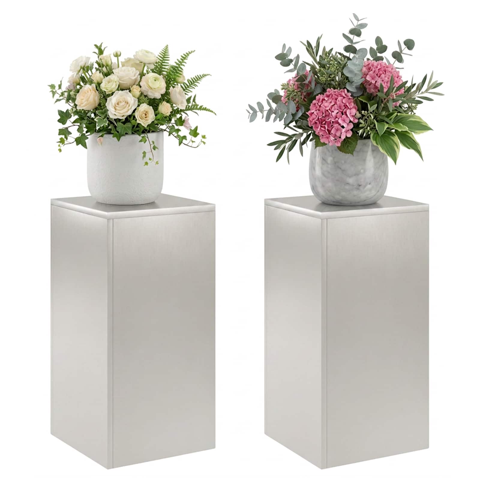 Taimede alus 2 pcs Hõbedane 30 x 30 x 60 cm Teras