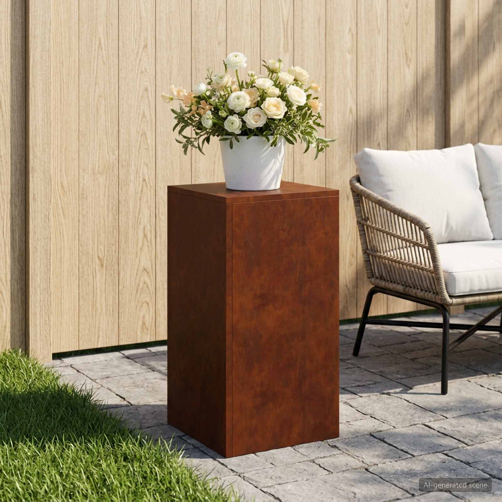 Taimede alus Rooste 30 x 30 x 60 cm Ilmastikukindel teras