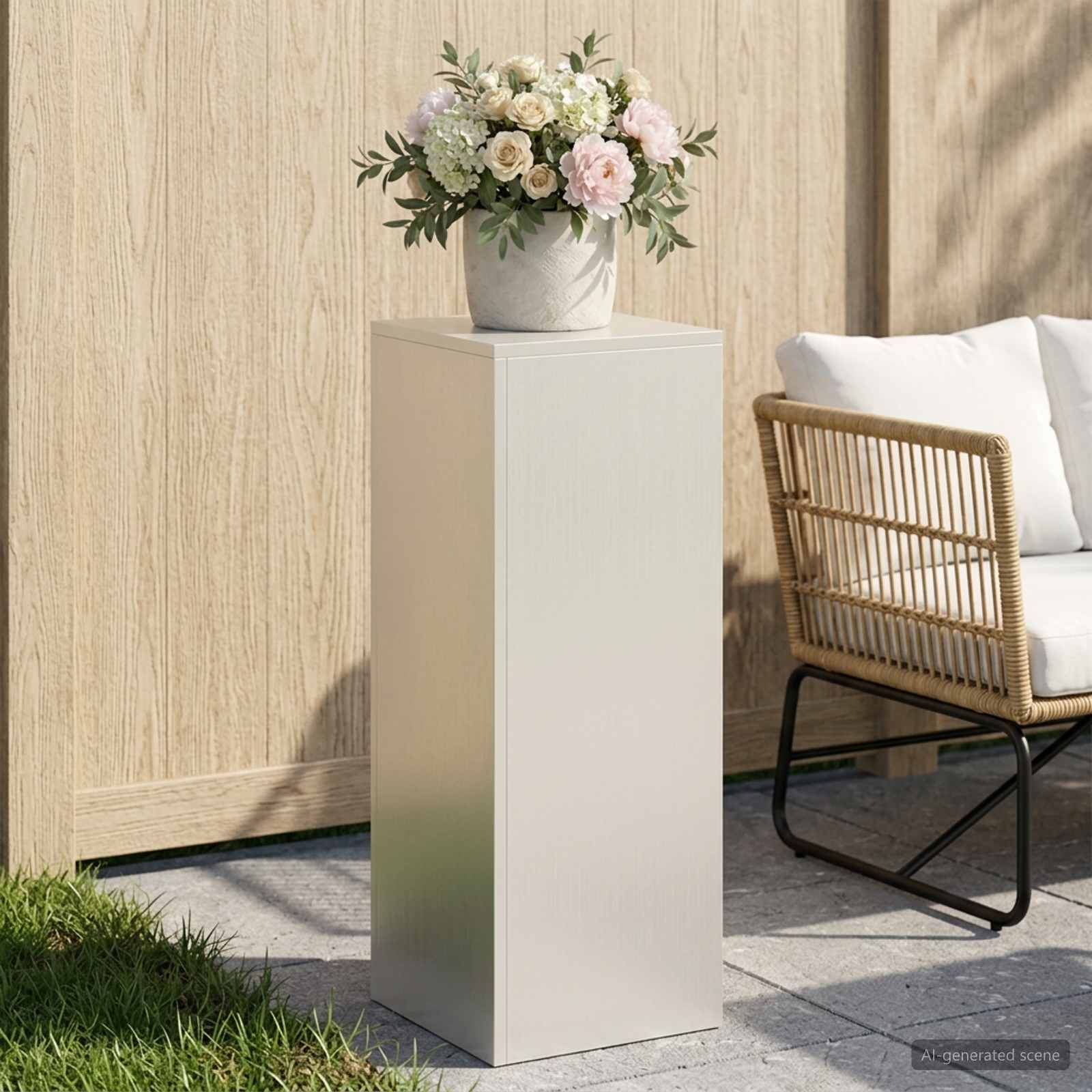 Taimede alus Valge 30 x 30 x 80 cm Teras