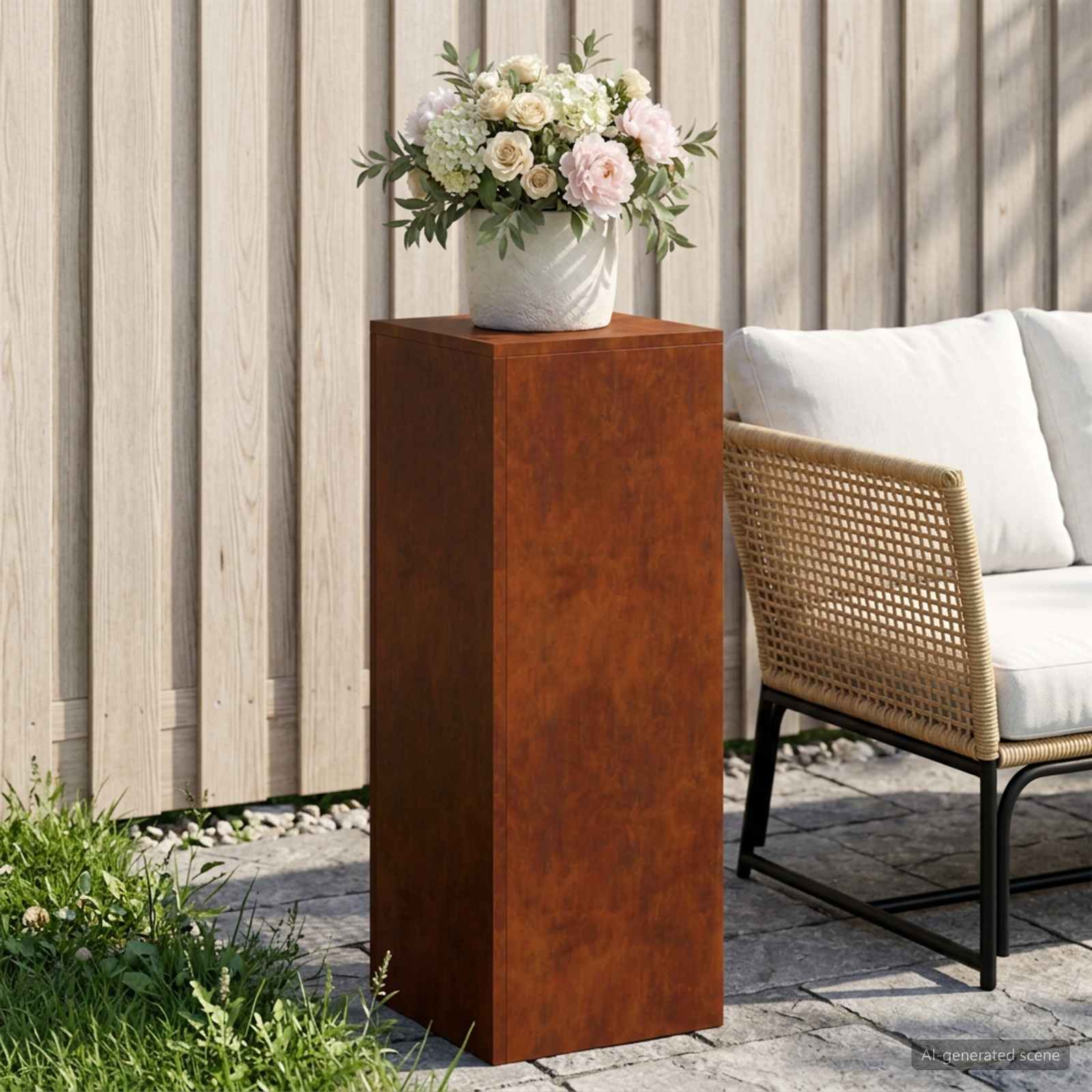 Taimede alus Rooste 30 x 30 x 80 cm Ilmastikukindel teras