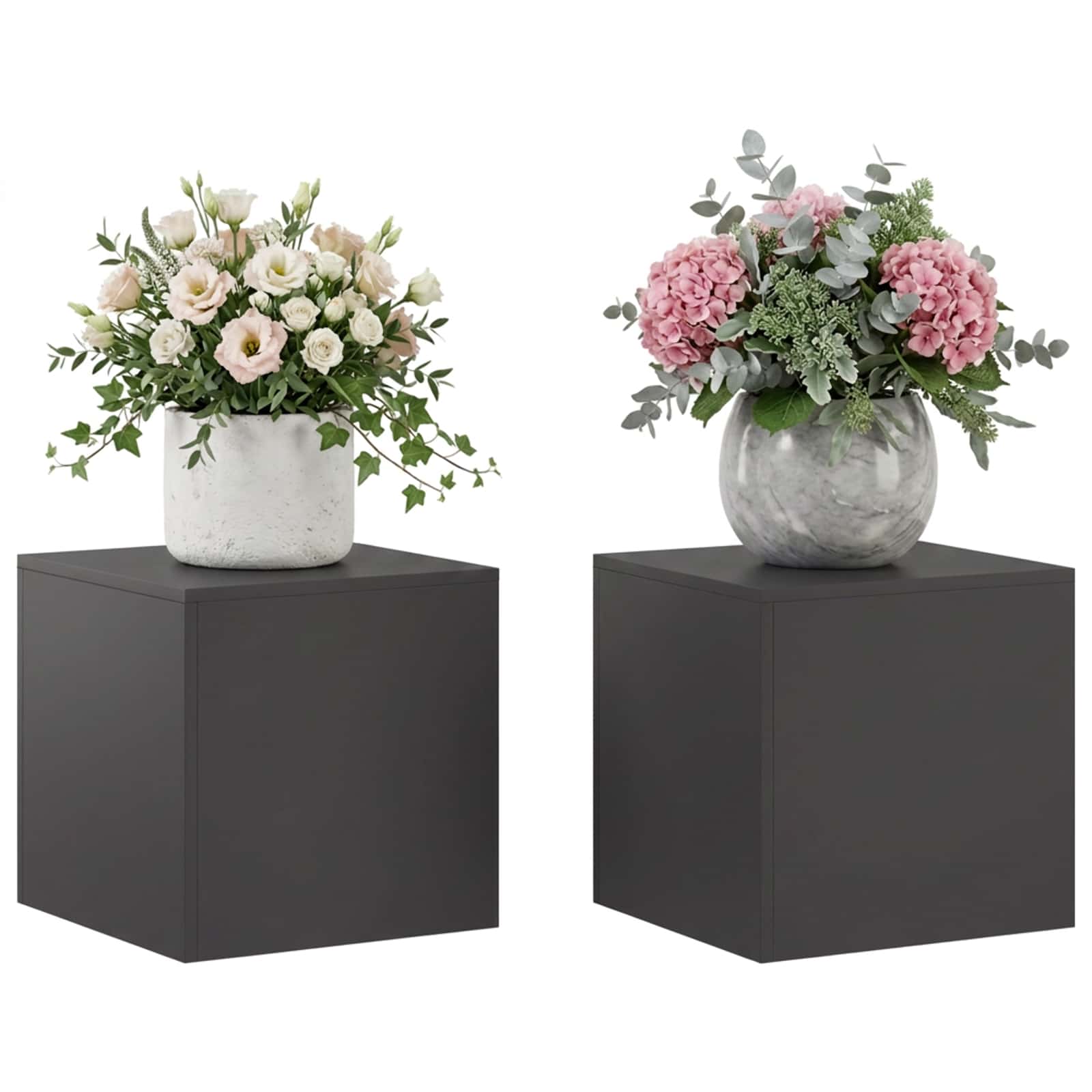Taimede alus 2 pcs Must 40 x 40 x 40 cm Teras