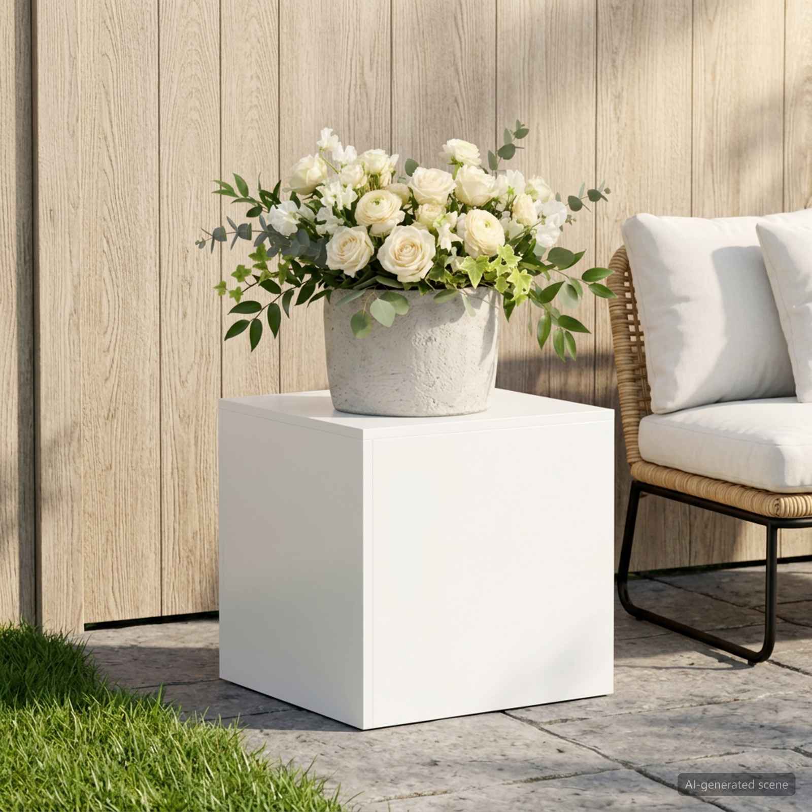 Taimede alus Valge 40 x 40 x 40 cm Teras