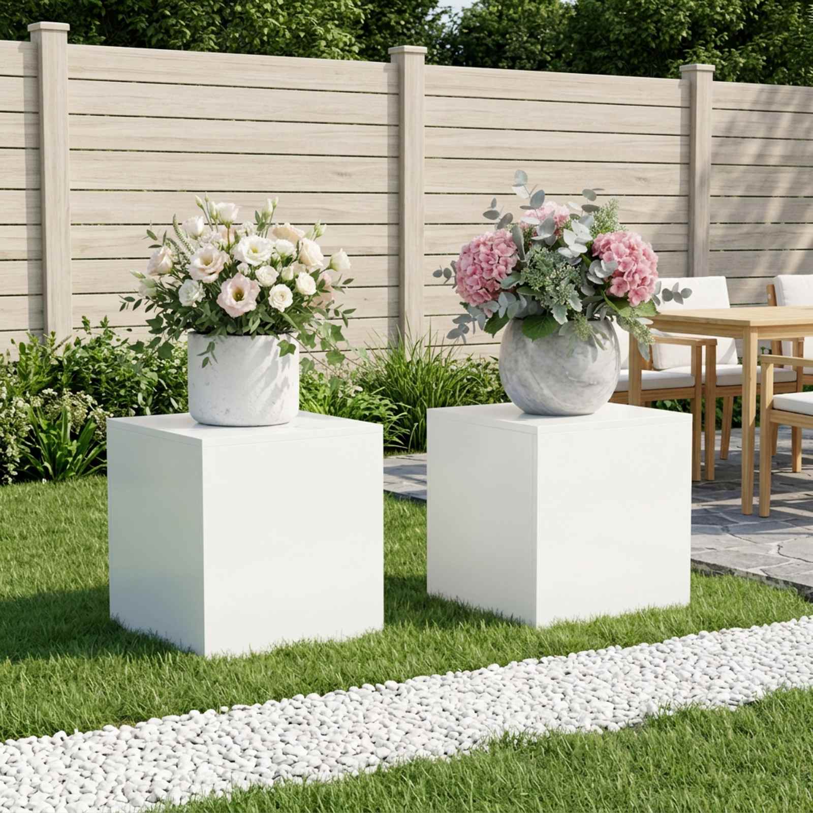 Taimede alus 2 pcs Valge 40 x 40 x 40 cm Teras