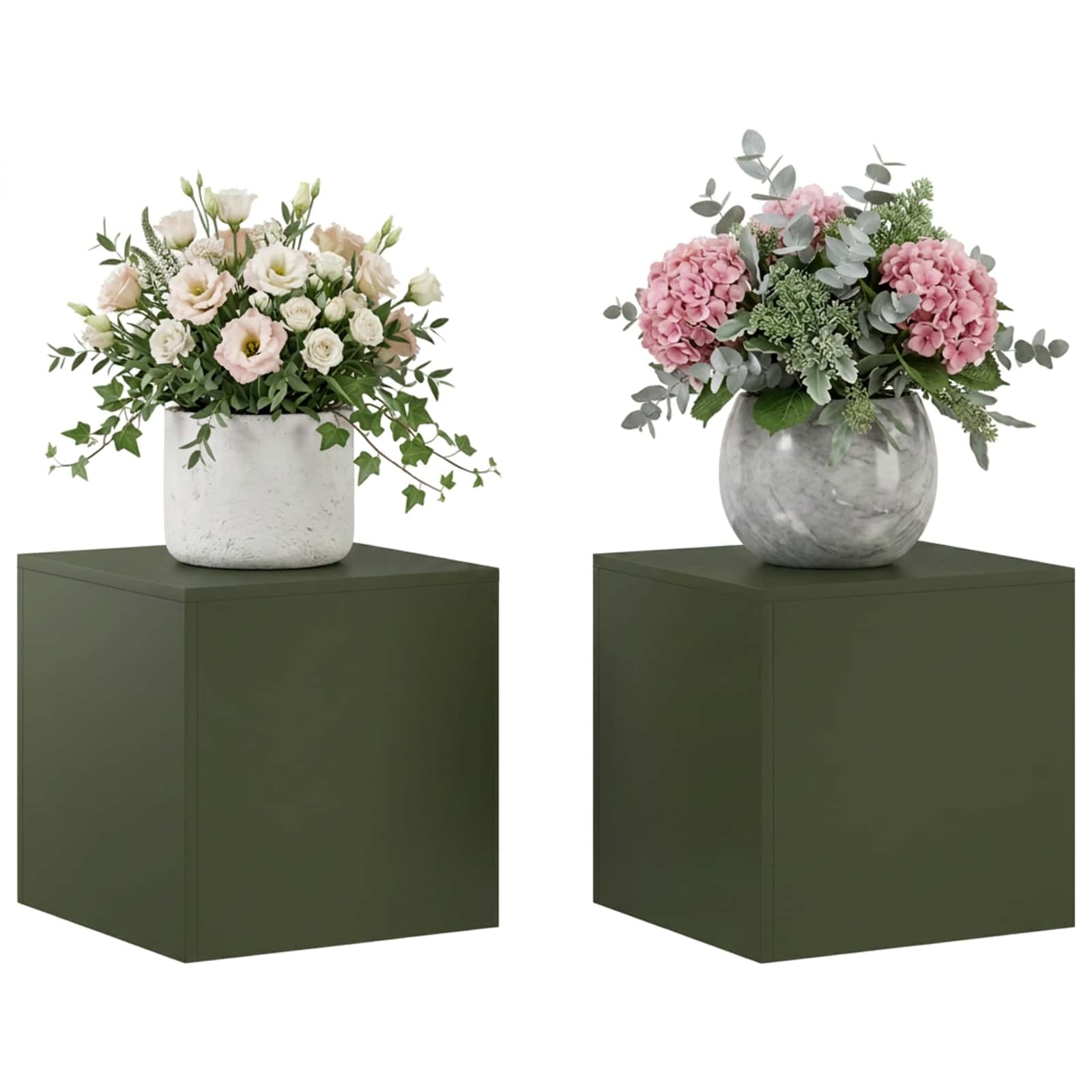 Taimede alus 2 pcs Oliiviroheline 40 x 40 x 40 cm Teras
