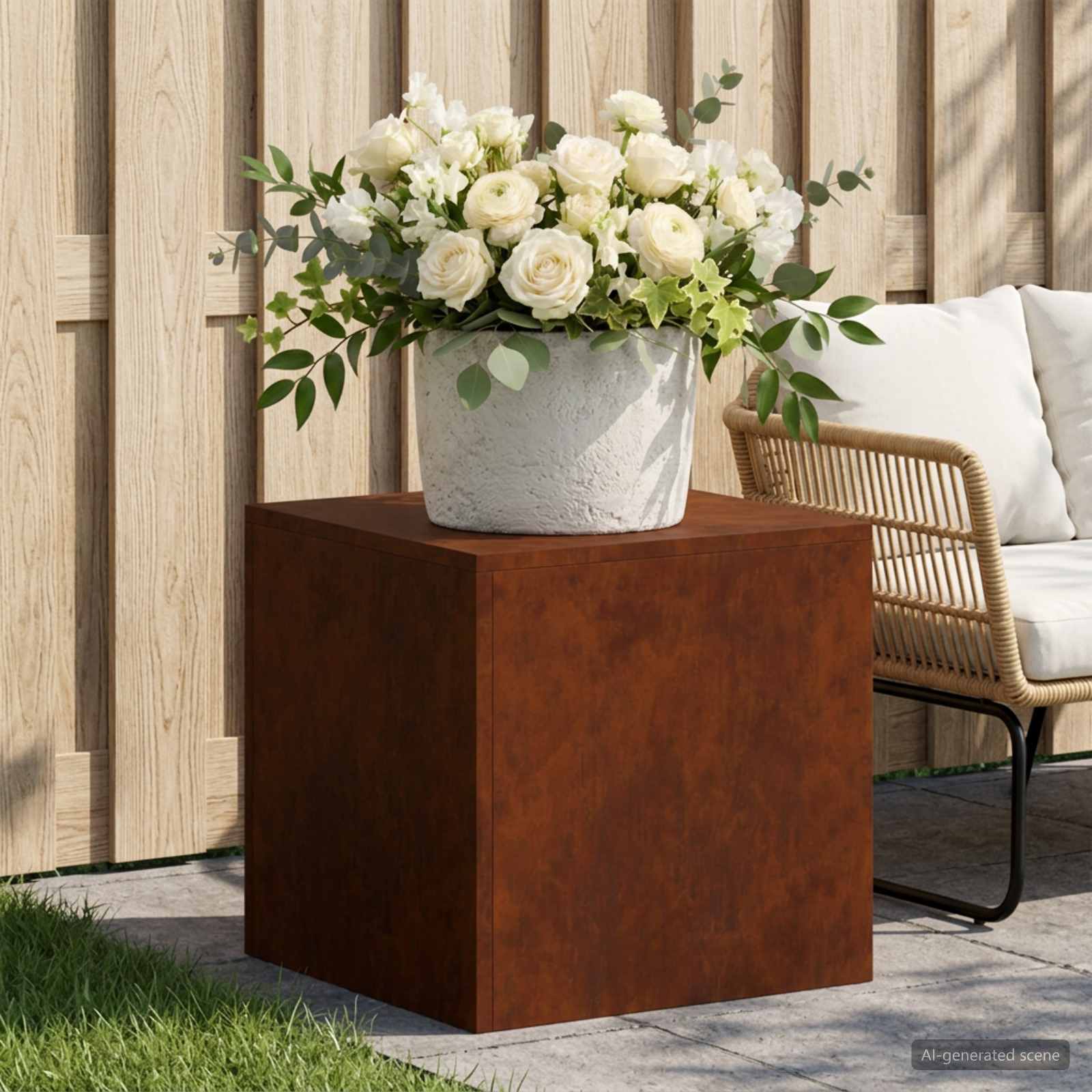 Taimede alus Rooste 40 x 40 x 40 cm Ilmastikukindel teras
