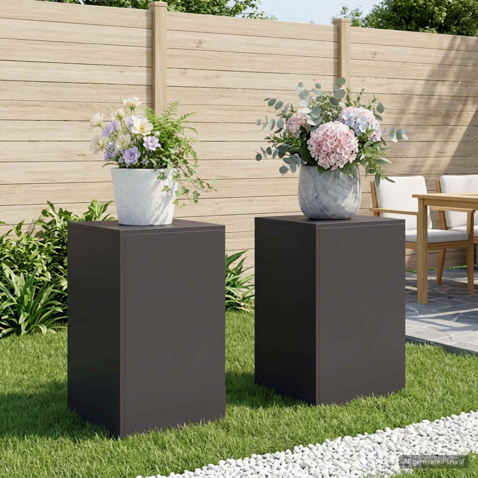 Taimede alus 2 pcs Must 40 x 40 x 60 cm Teras