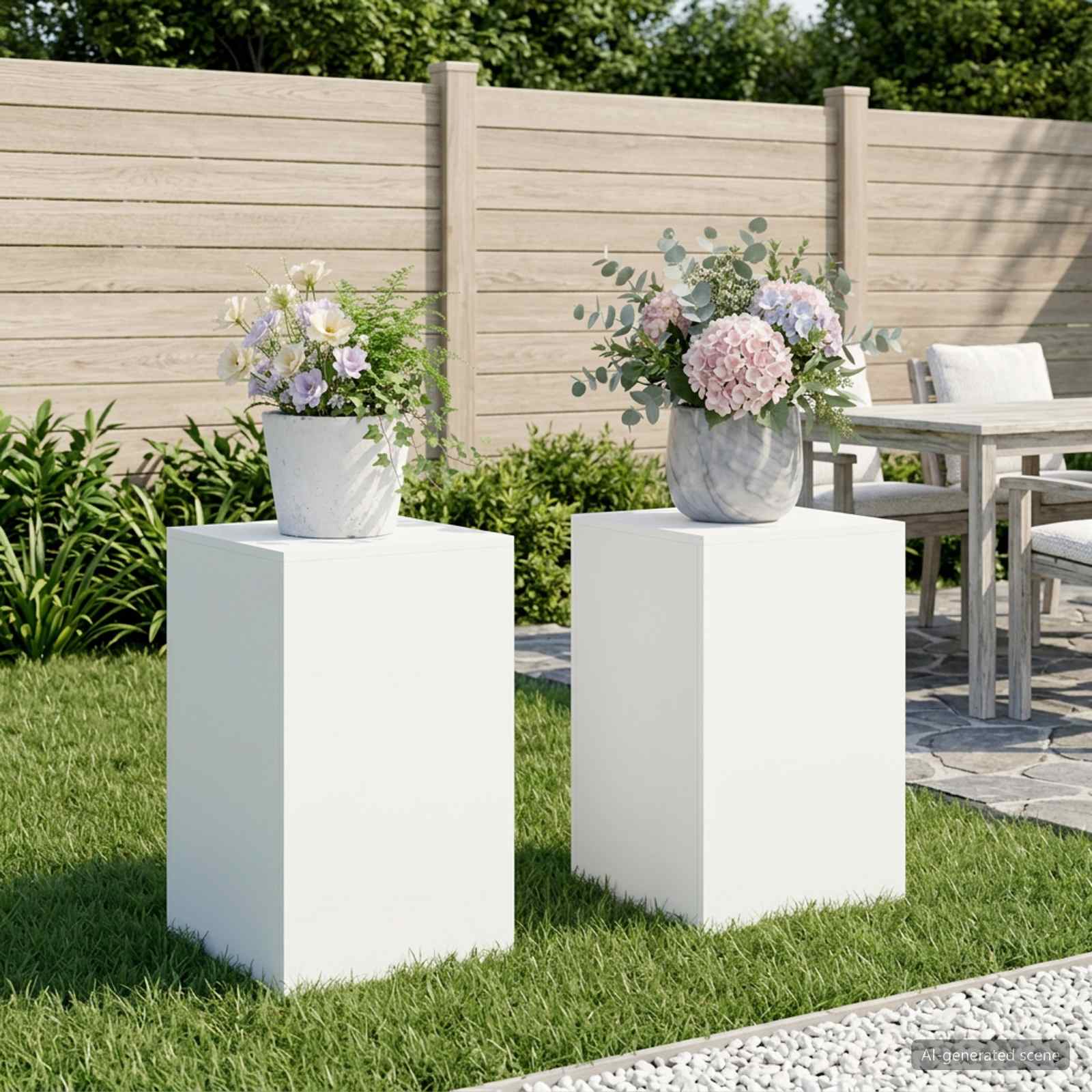 Taimede alus 2 pcs Valge 40 x 40 x 60 cm Teras