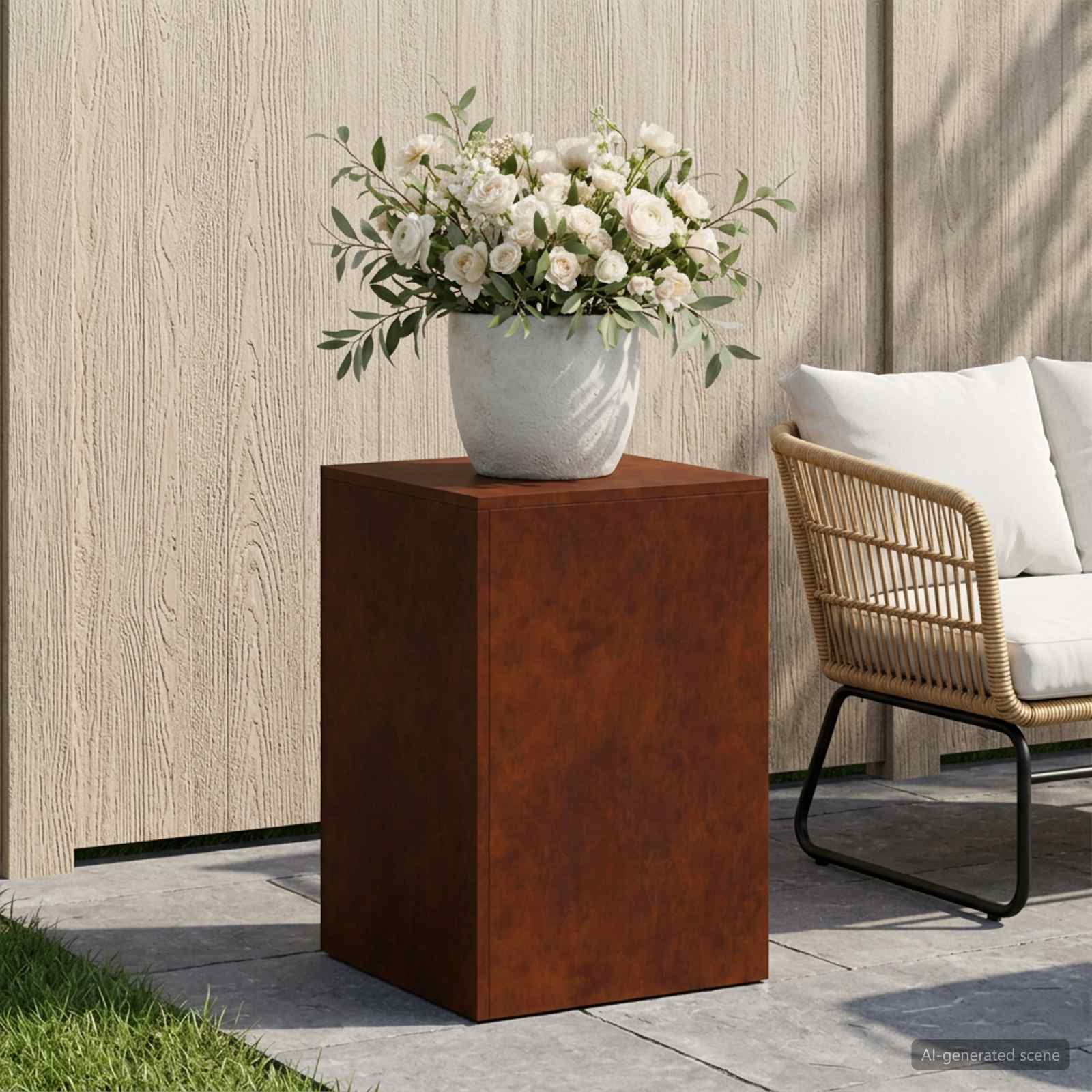 Taimede alus Rooste 40 x 40 x 60 cm Ilmastikukindel teras