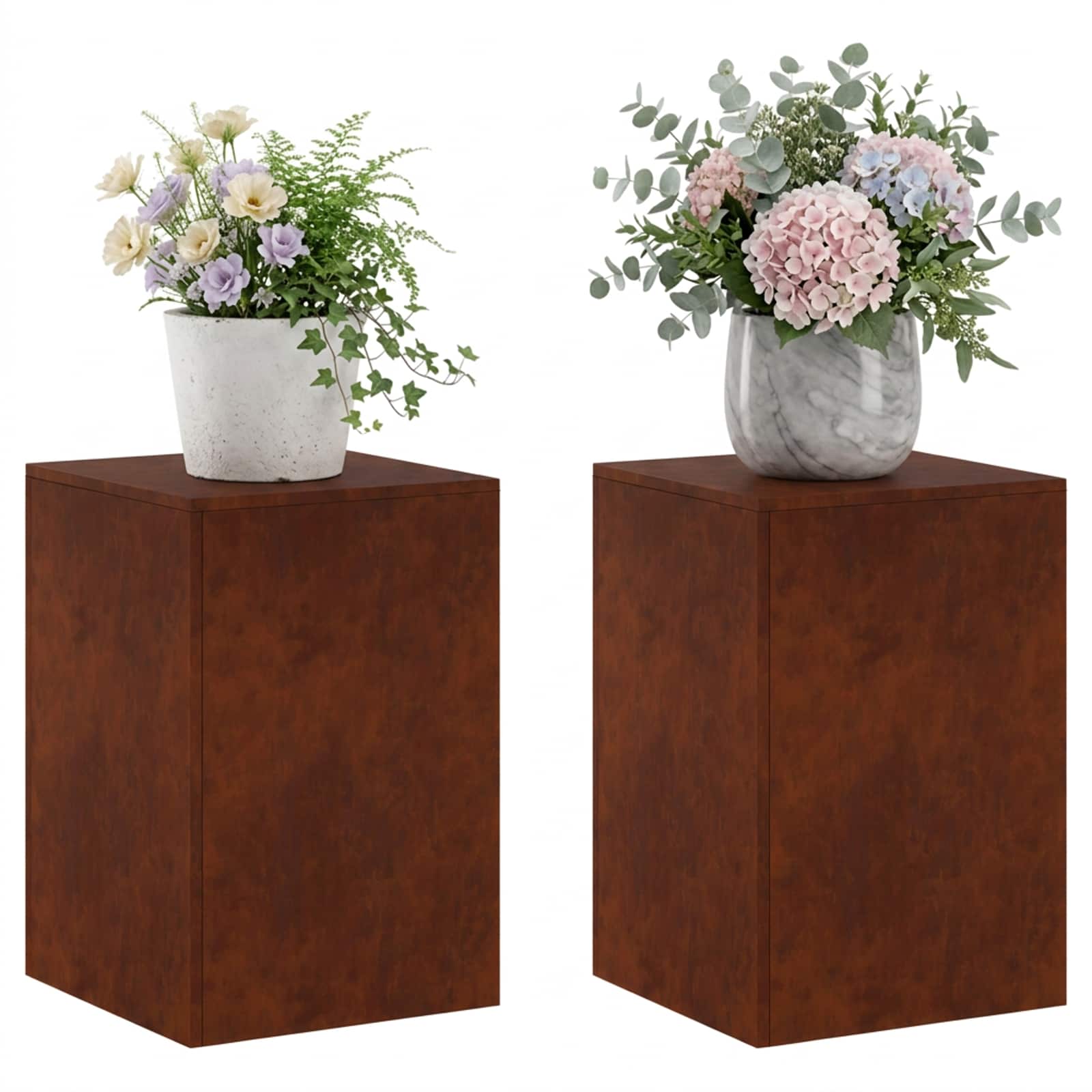 Taimede alus 2 pcs Rooste 40 x 40 x 60 cm Ilmastikukindel teras